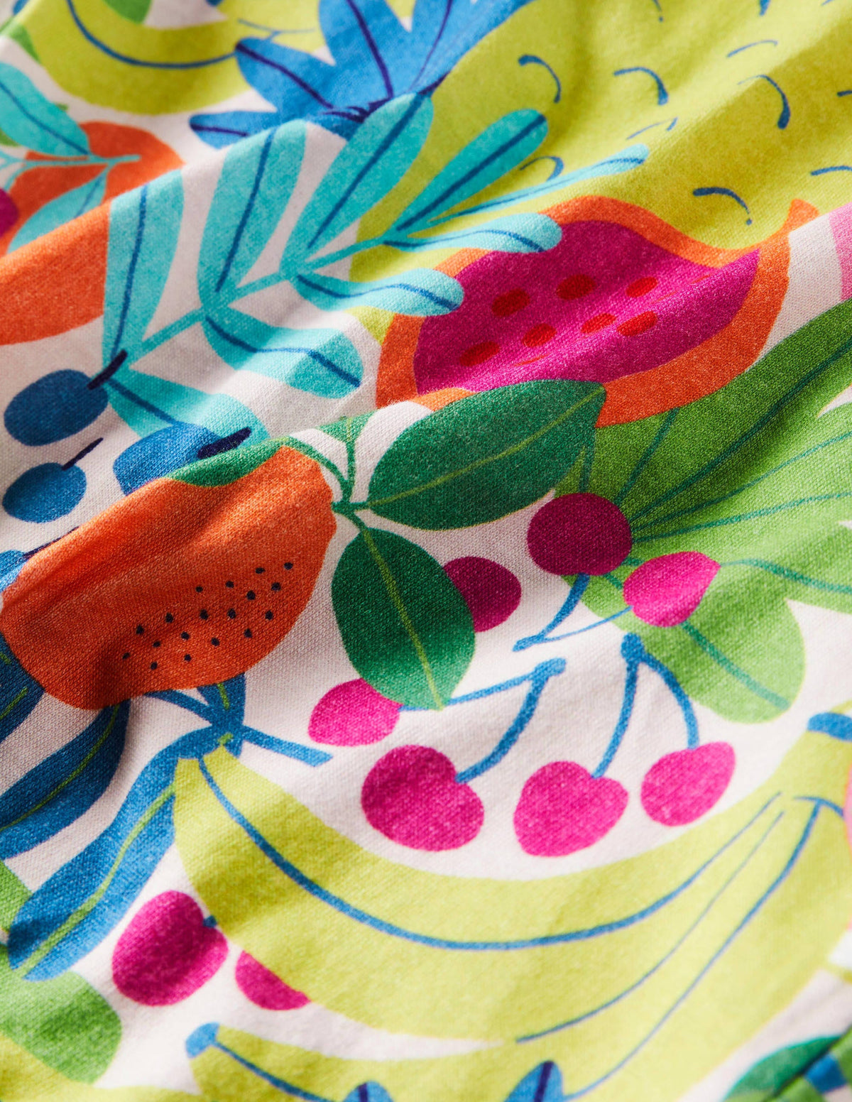 Tie-front T-shirt-Multi Tropical Fruit-3