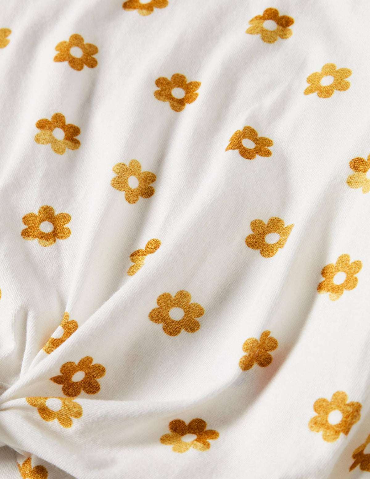 Tie-front T-shirt-White Foil Daisy-3