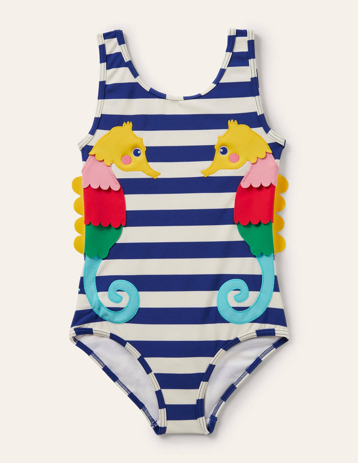 Fun Appliqué Swimsuit-Wave Blue/Ivory Seahorse-1