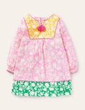 Long-sleeve Embroidered Kaftan-Multi Woodblock