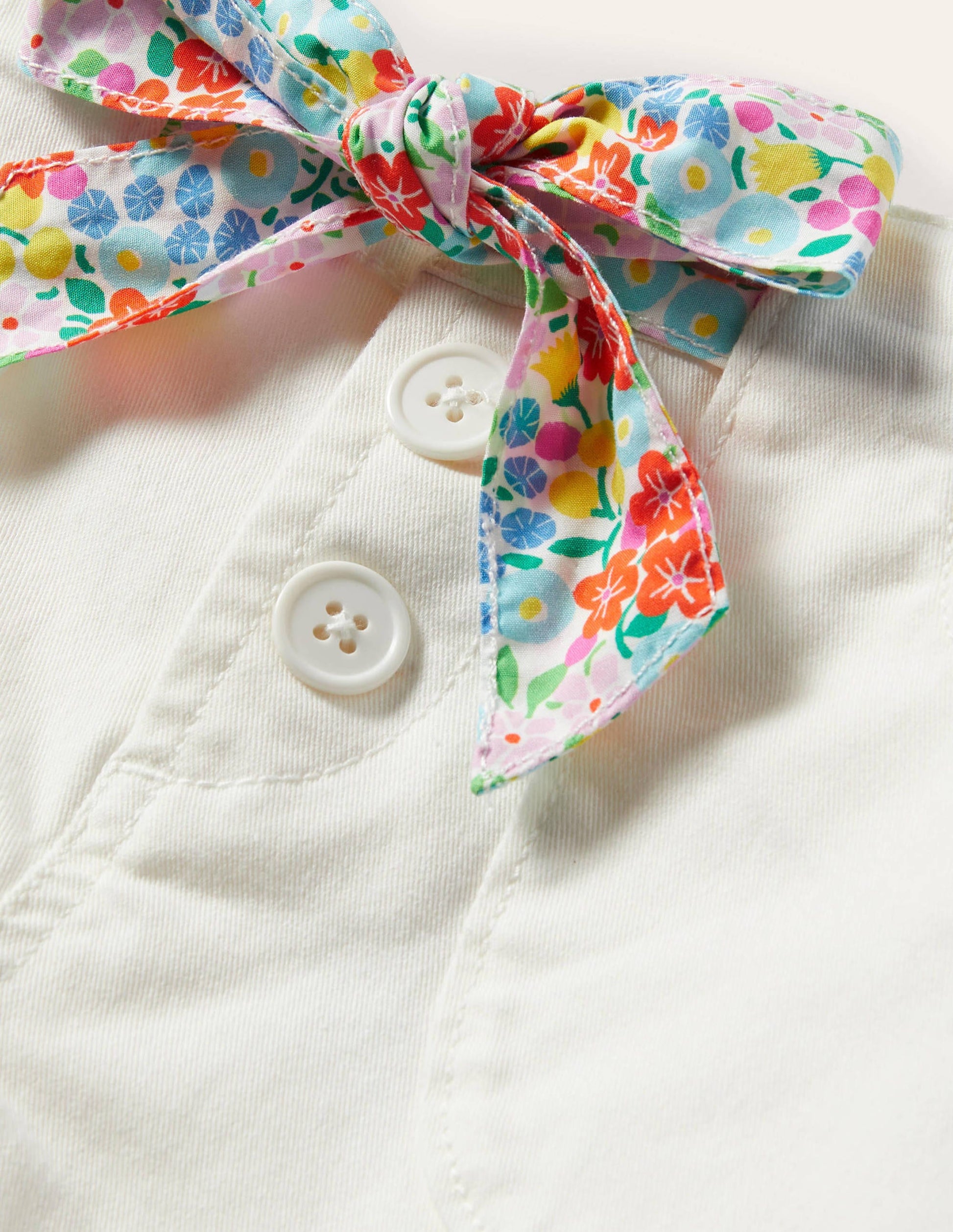 Twill Cargo Shorts-White-3