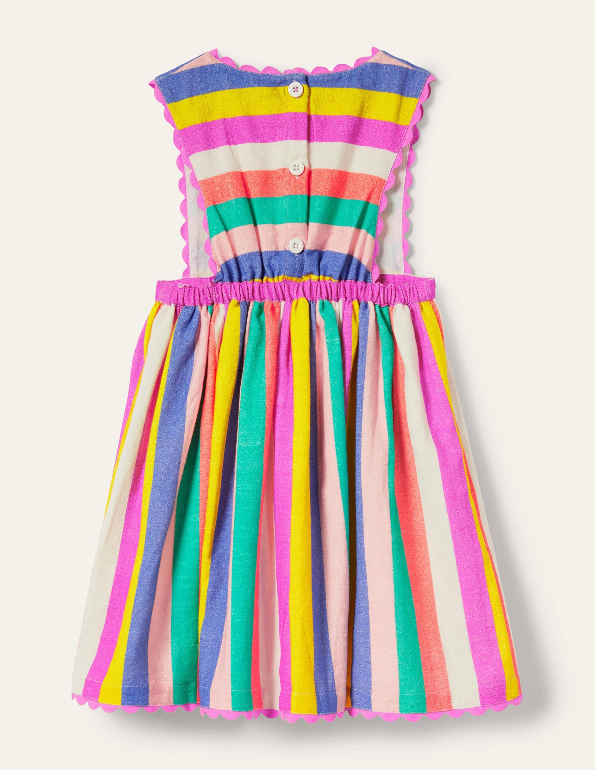 Woven Pinafore Dress-Multi Stripe-2