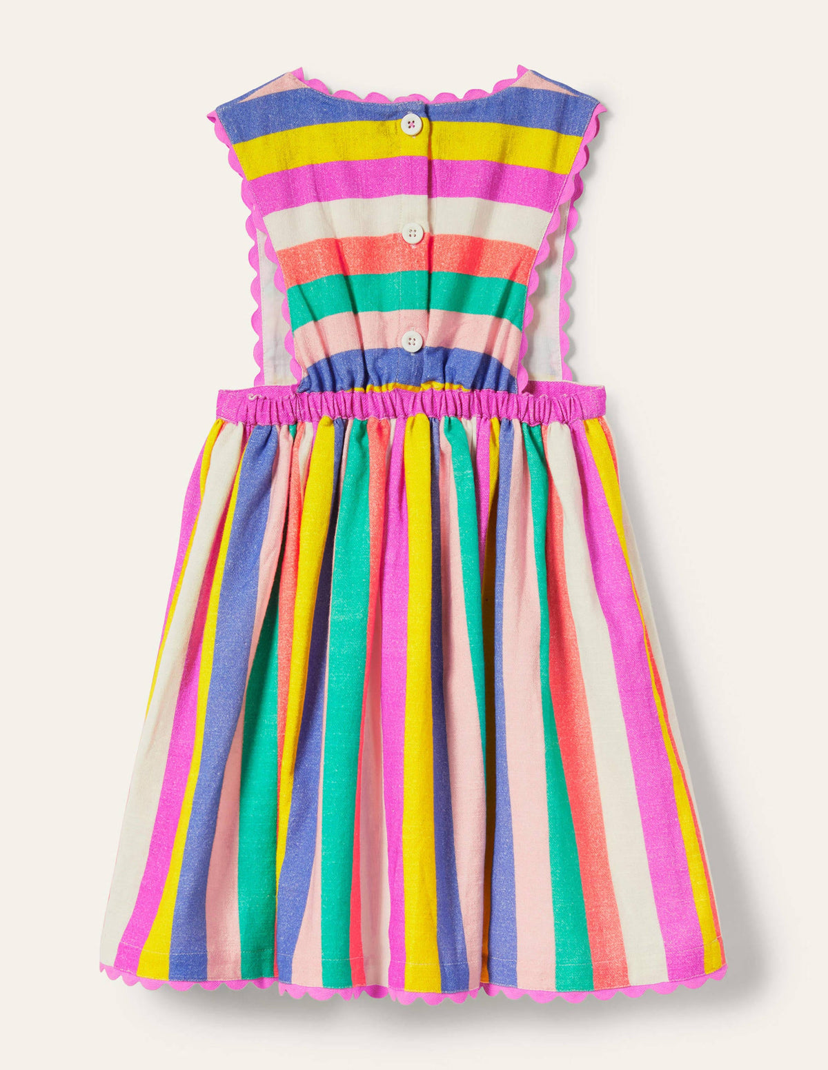 Woven Pinafore Dress-Multi Stripe - Image 2