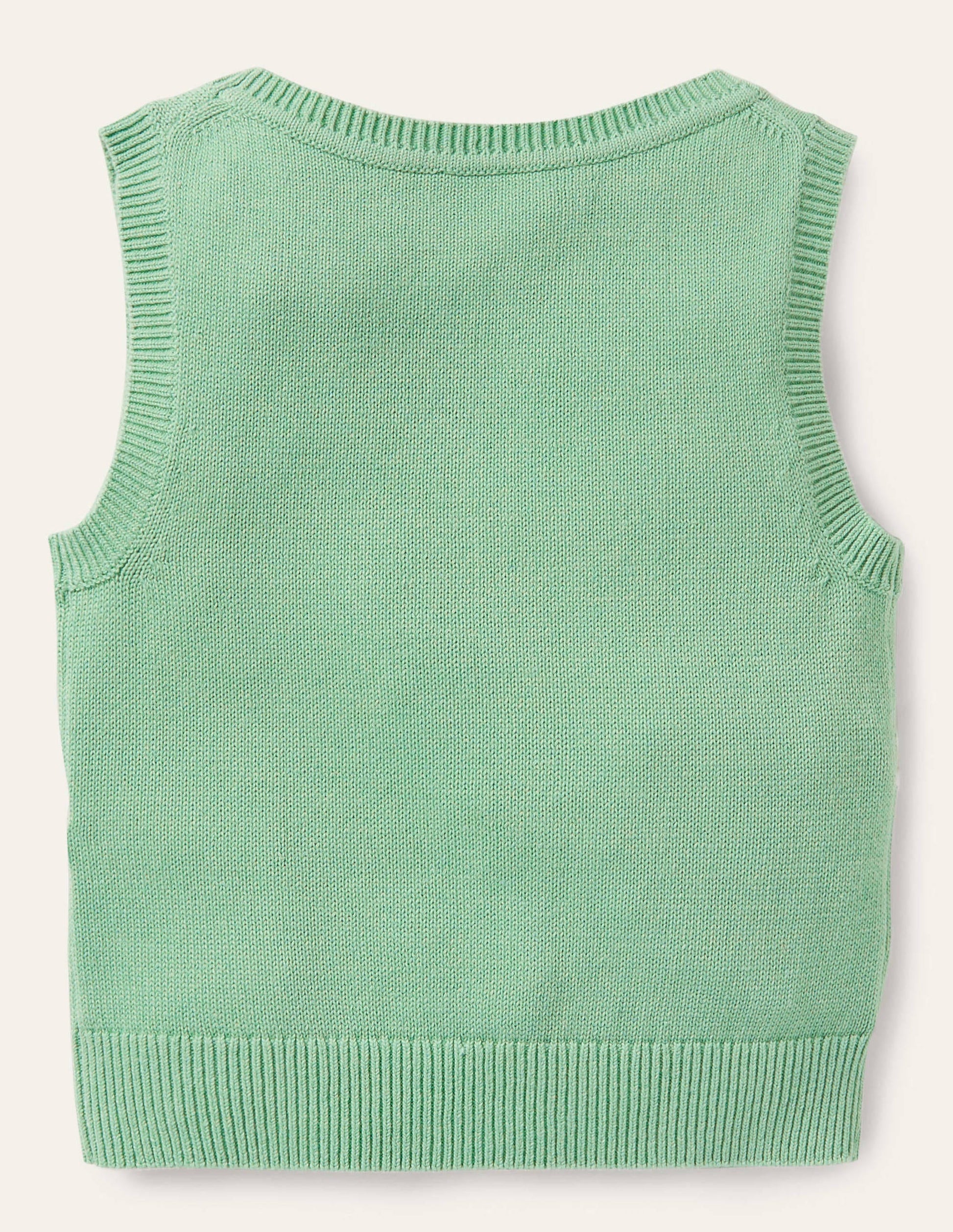 Knitted Sweater Vest-Fountain Green Bunny-2
