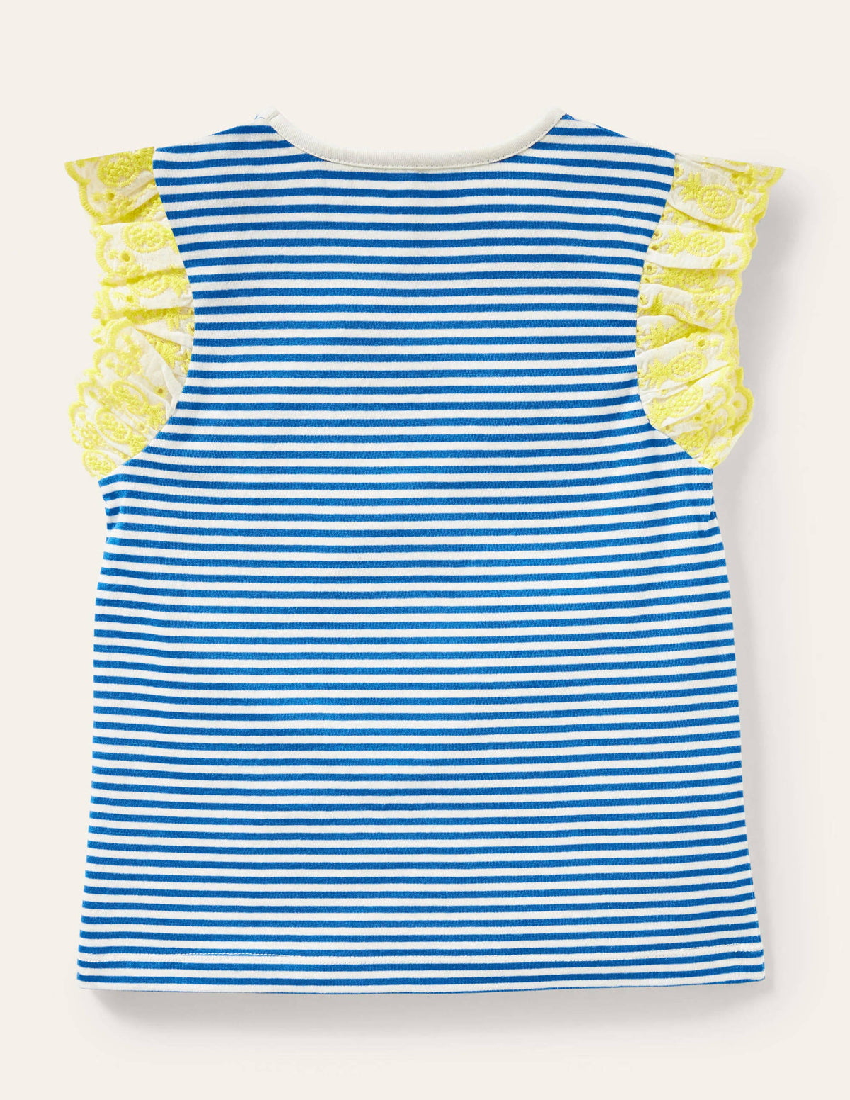 Broderie Sleeve Top-Bright Marina Blue / Ivory - Image 2