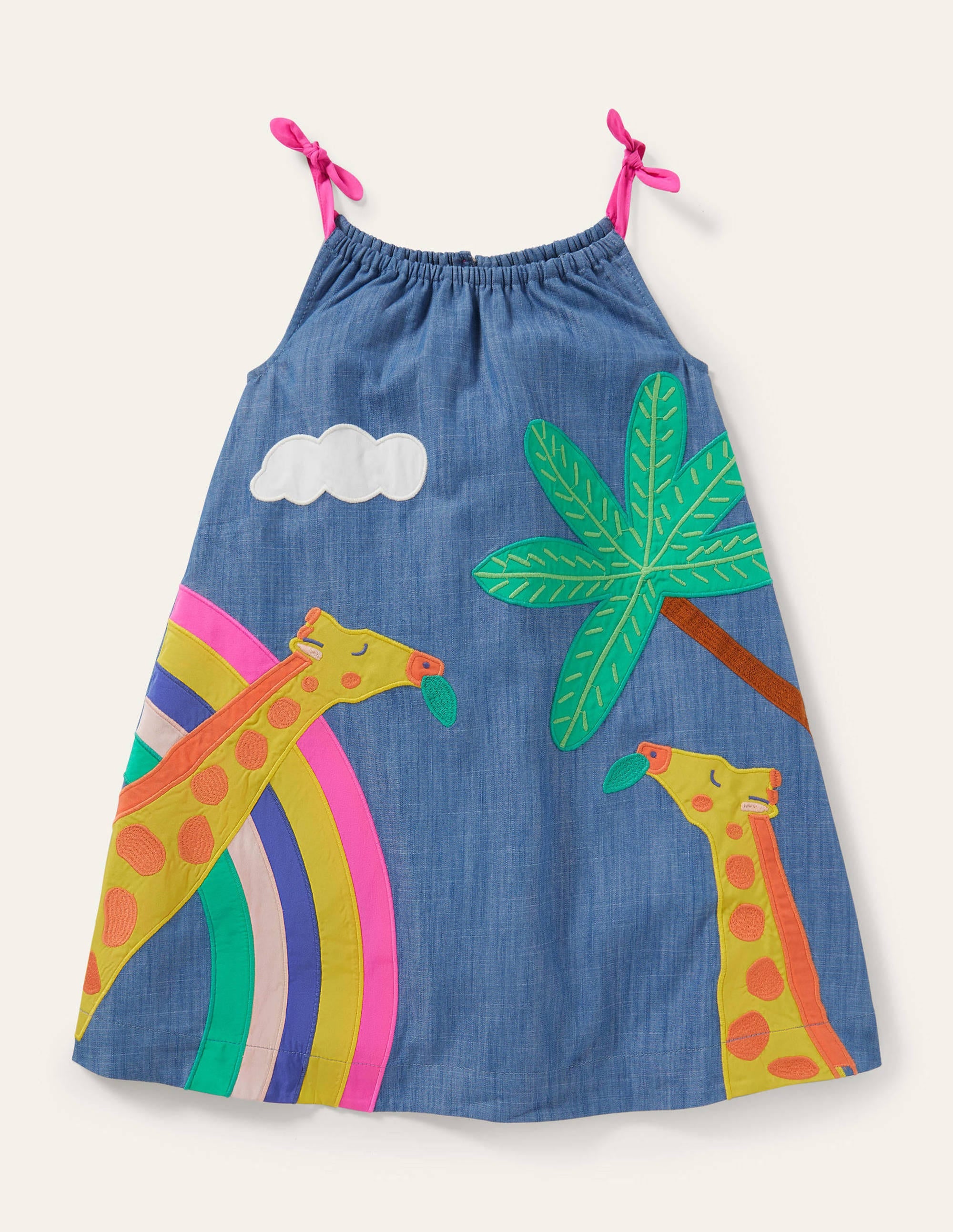 Chambray Giraffe Dress-Chambray Giraffes - Image 1