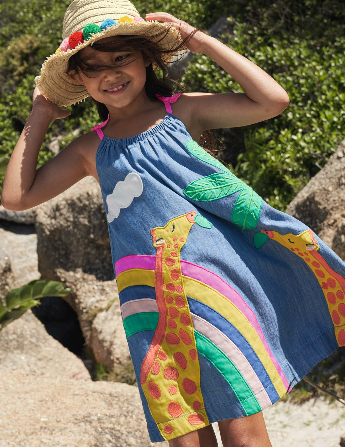 Chambray Giraffe Dress-Chambray Giraffes-4