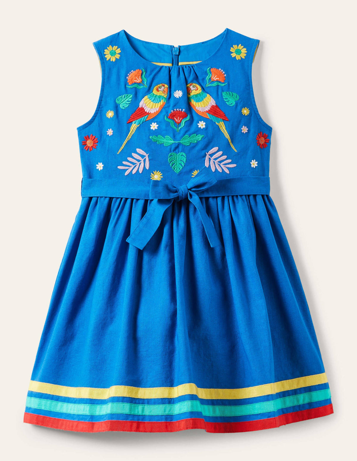 Jungle Vintage Dress-Marina Blue Embroidered - Image 1