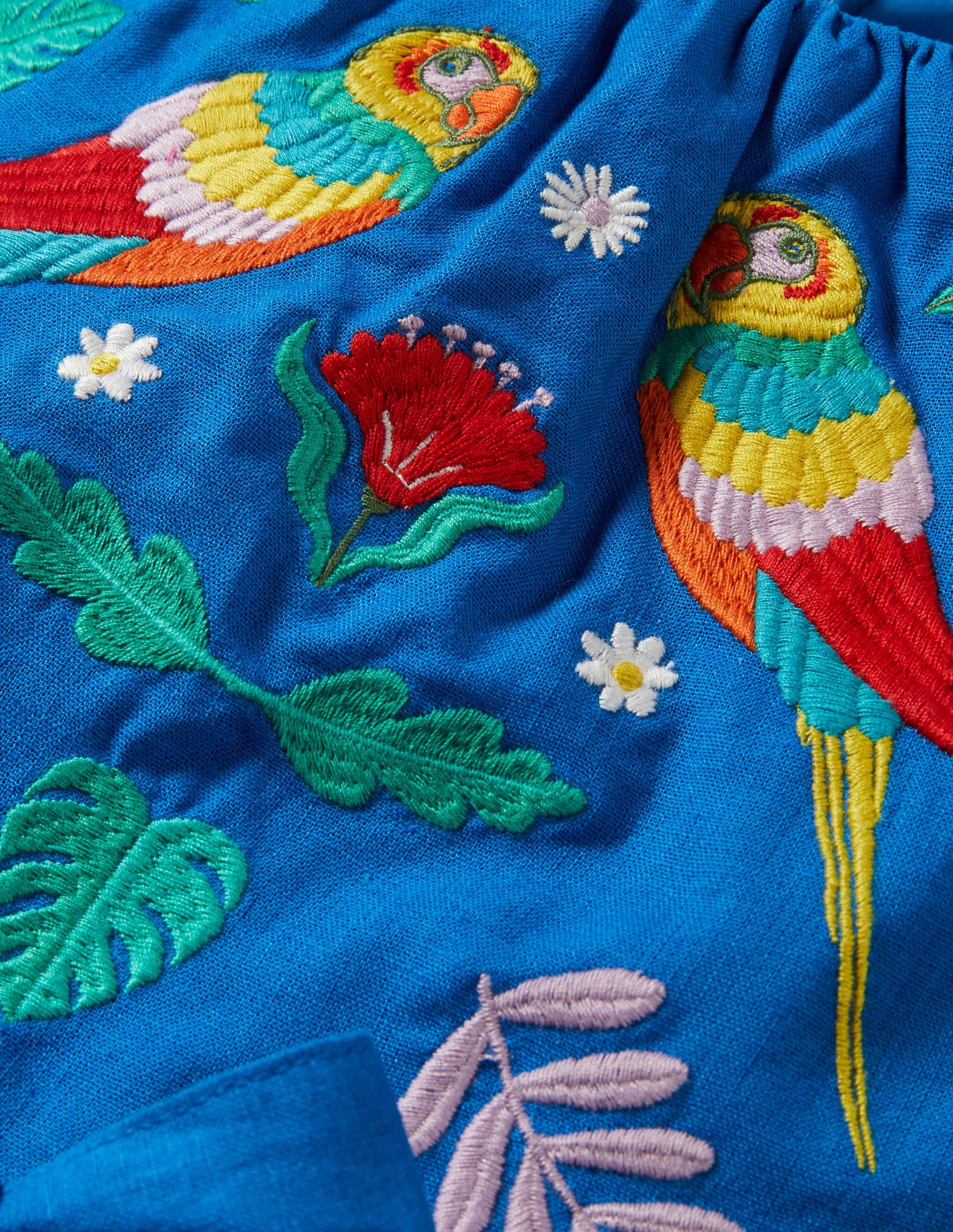 Jungle Vintage Dress-Marina Blue Embroidered - Image 3