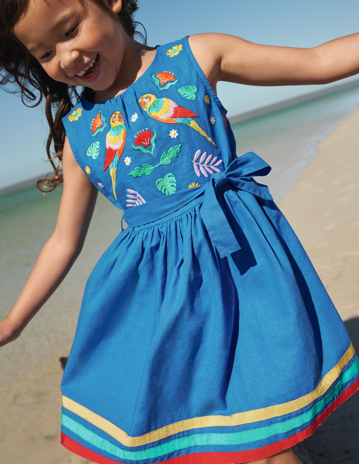 Jungle Vintage Dress-Marina Blue Embroidered-4