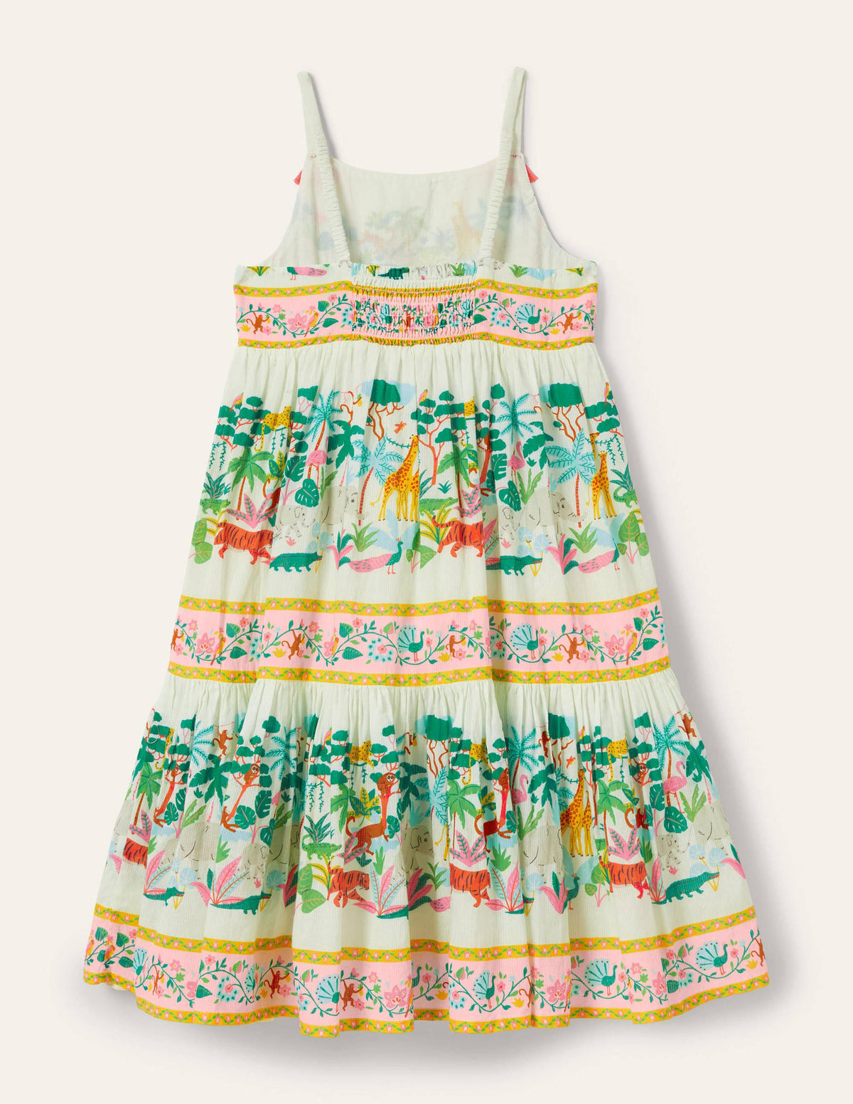 Tiered Printed Sun Dress-Ivory Jungle-2
