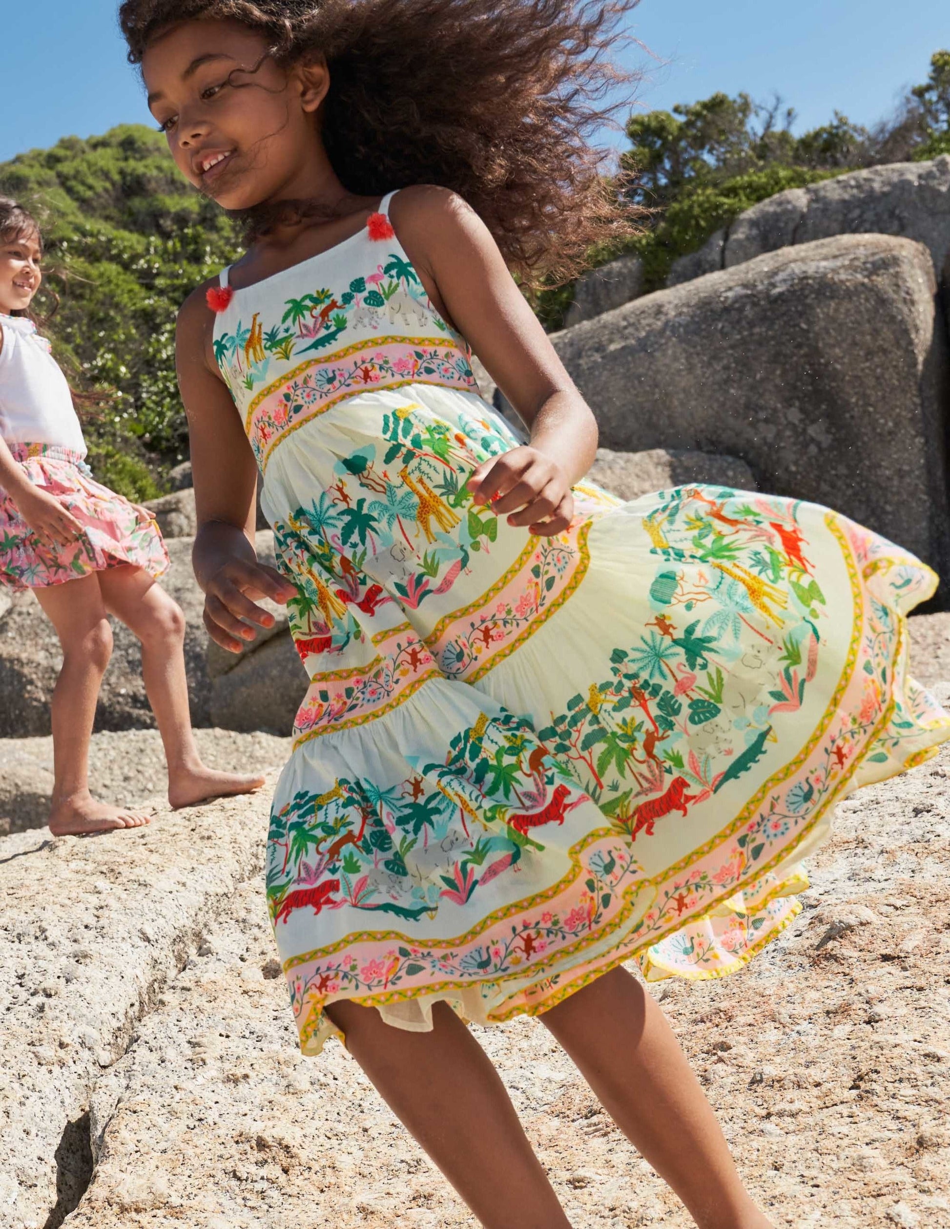 Tiered Printed Sun Dress-Ivory Jungle-4