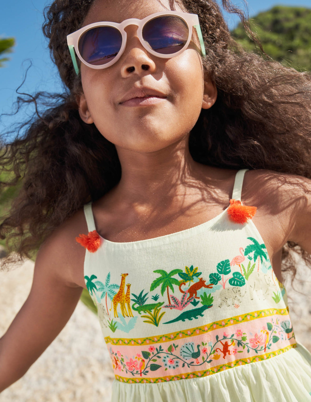 Tiered Printed Sun Dress-Ivory Jungle - Image 5