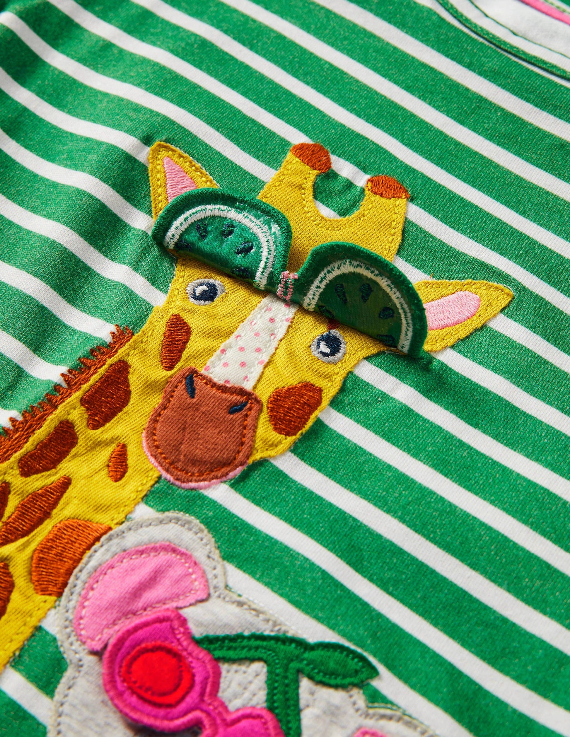 Lift-the-flap T-shirt-Tropical Green/ Ivory Giraffe-3