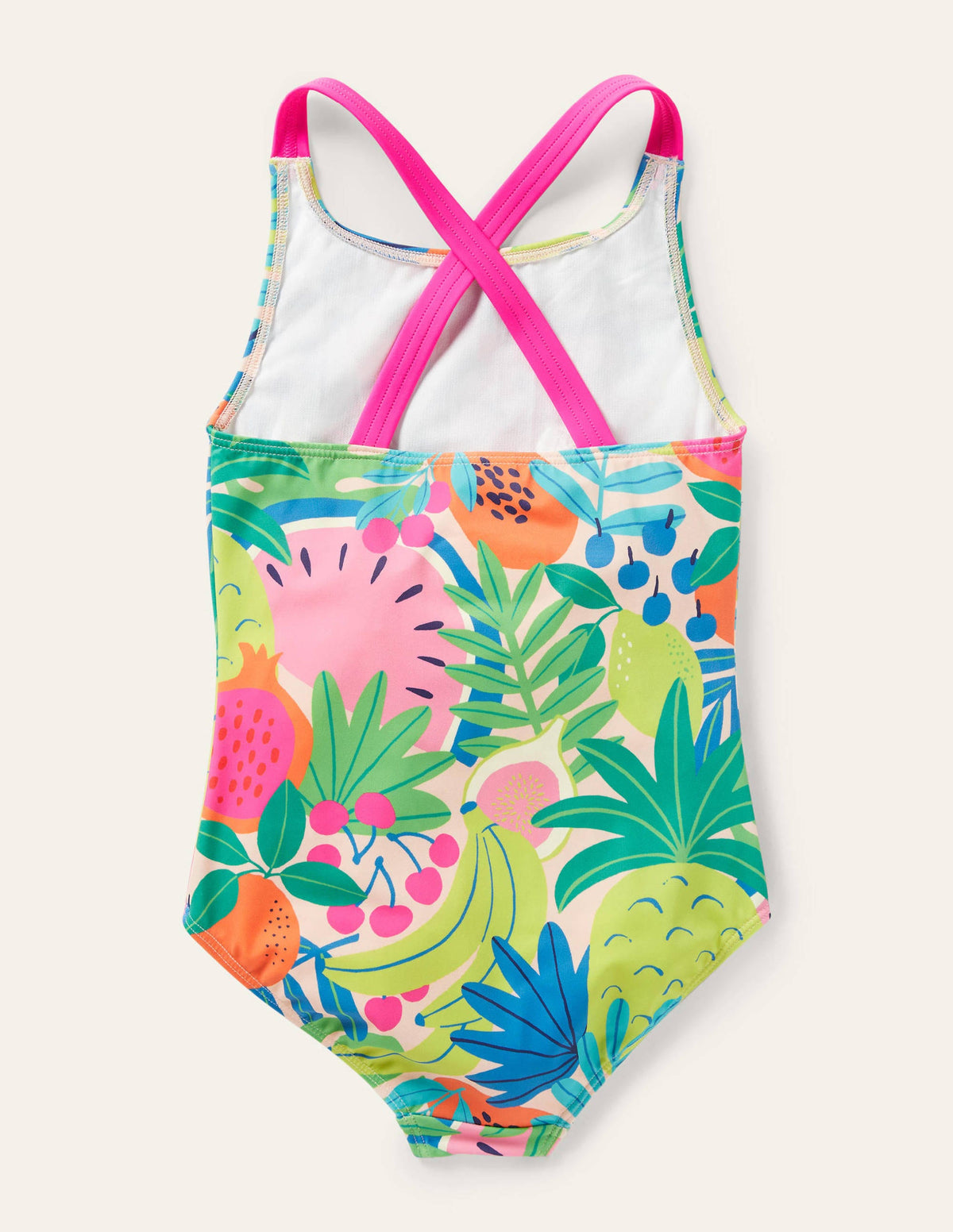 Cross-back Printed Swimsuit-Multi Tropical Fruit - Image 2