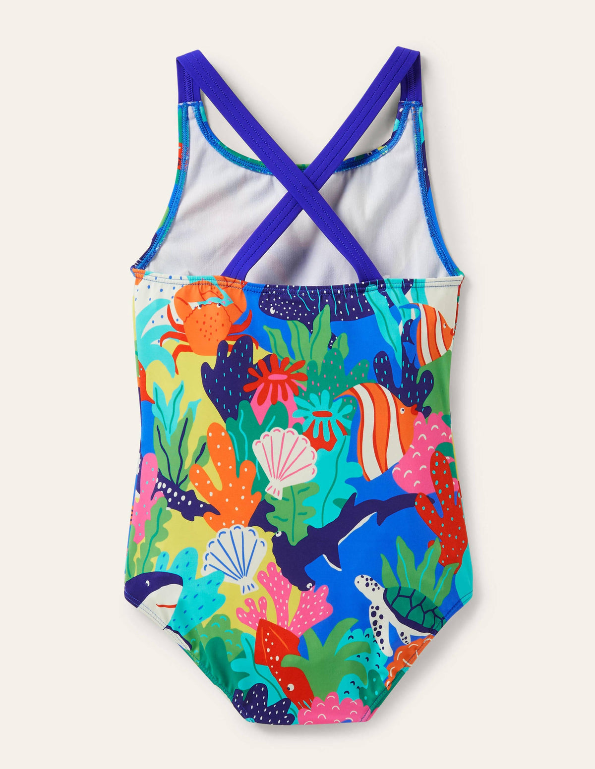 Cross-back Printed Swimsuit-Multi Rainbow Reef - Image 2