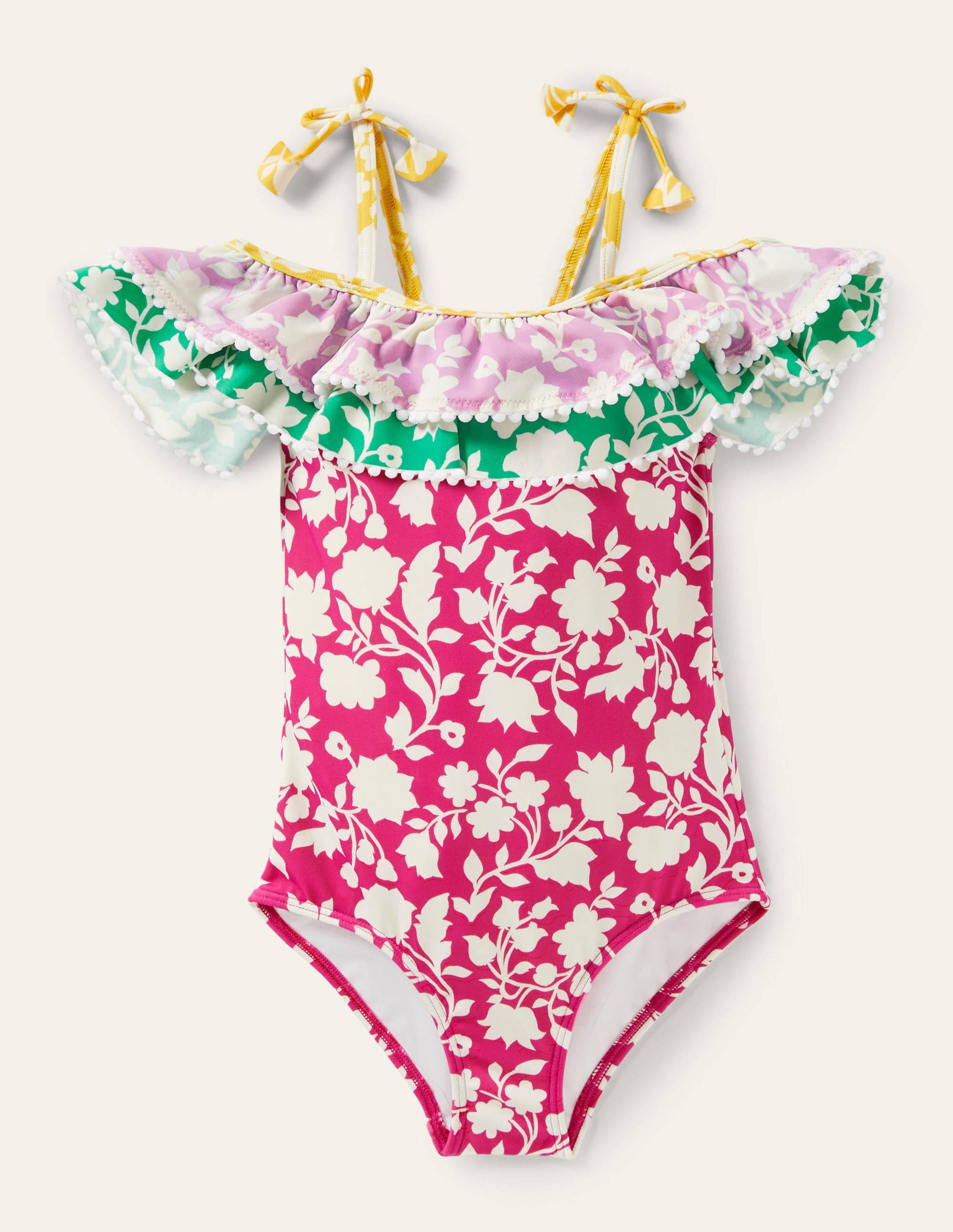 Hotchpotch Frilly Swimsuit-Very Berry Purple Paisley-1