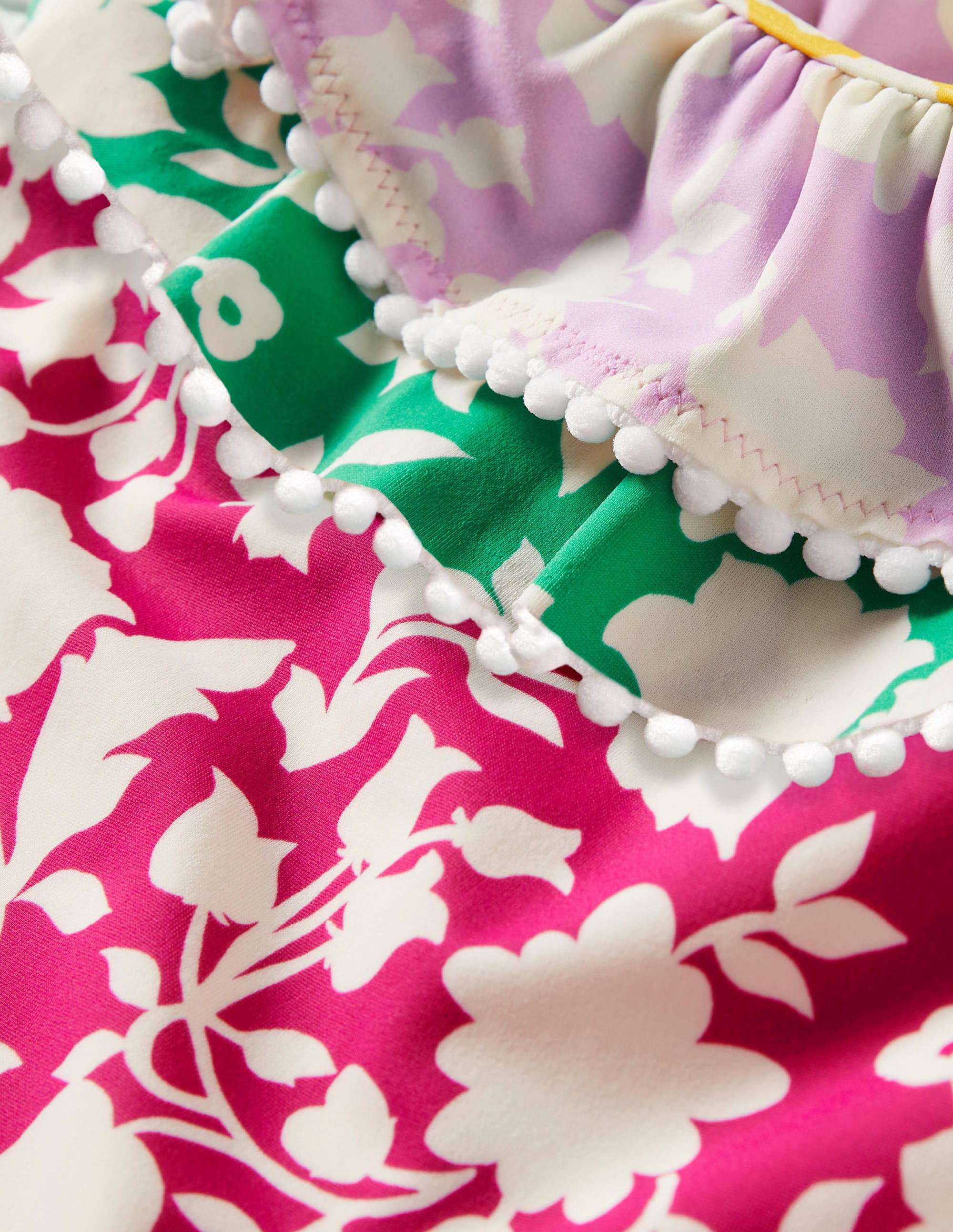 Hotchpotch Frilly Swimsuit-Very Berry Purple Paisley - Image 3