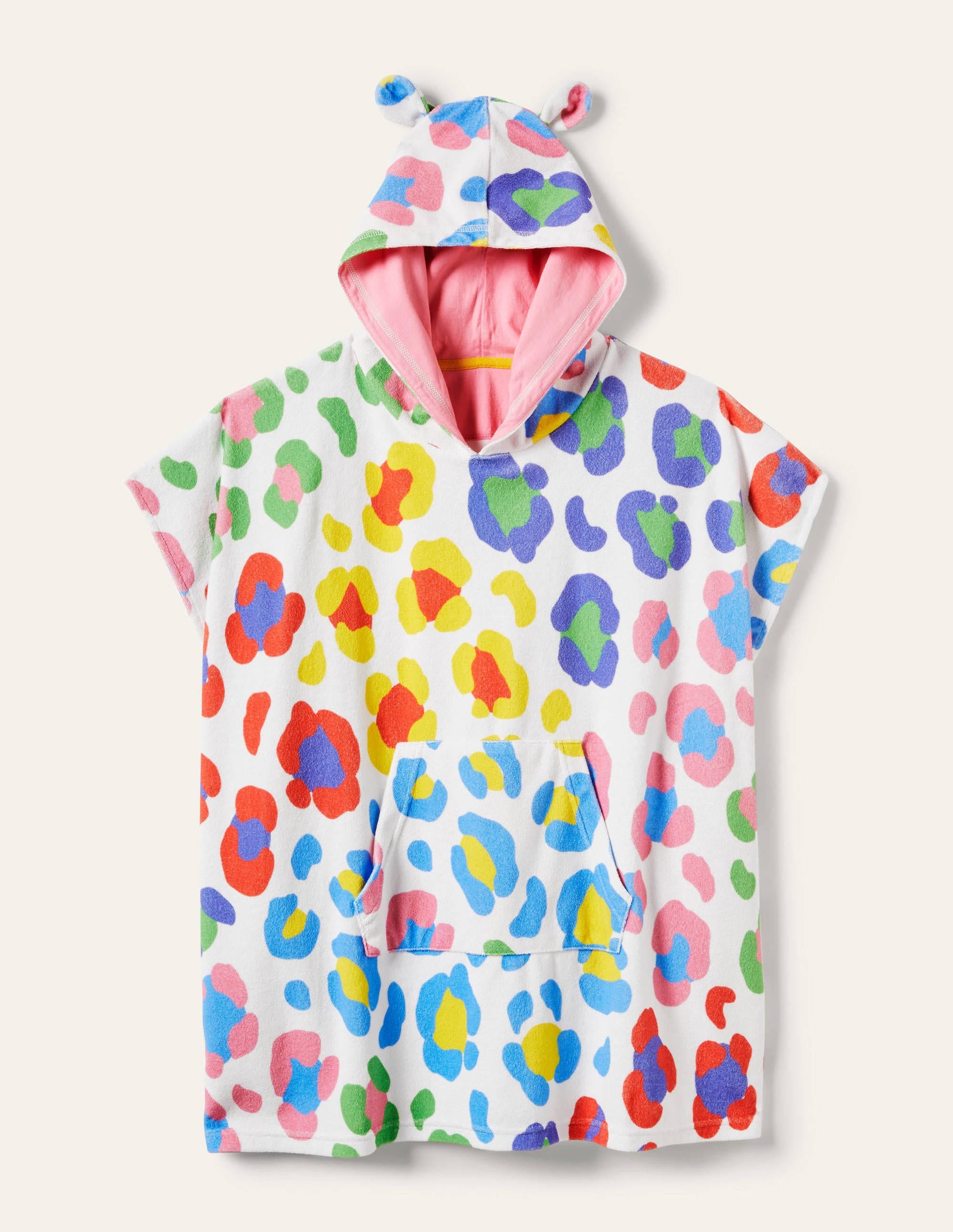 Towelling Poncho-Multi Large Leopard - Image 1