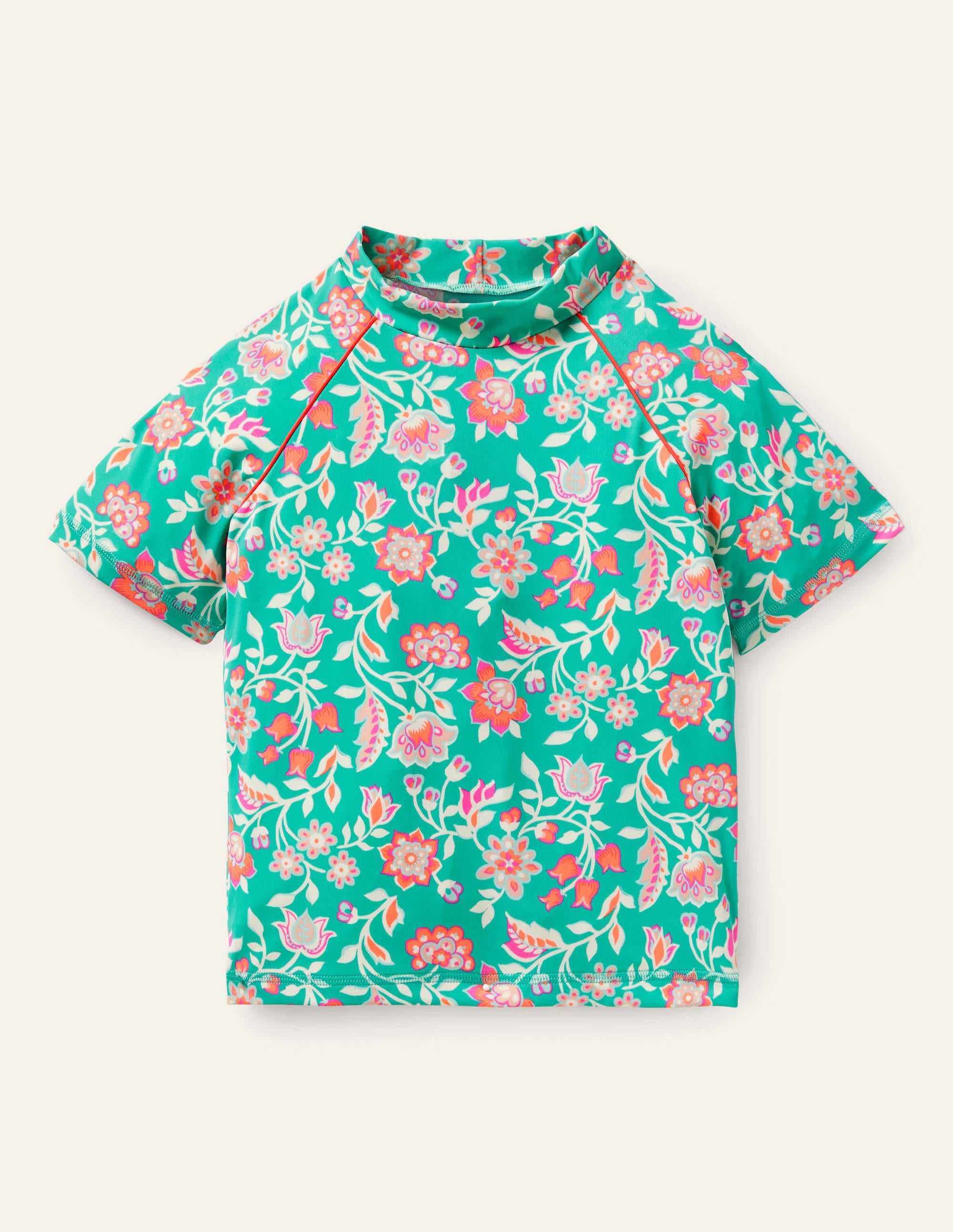 Short Sleeve Rash Vest-Tropical Green Paisley - Image 1