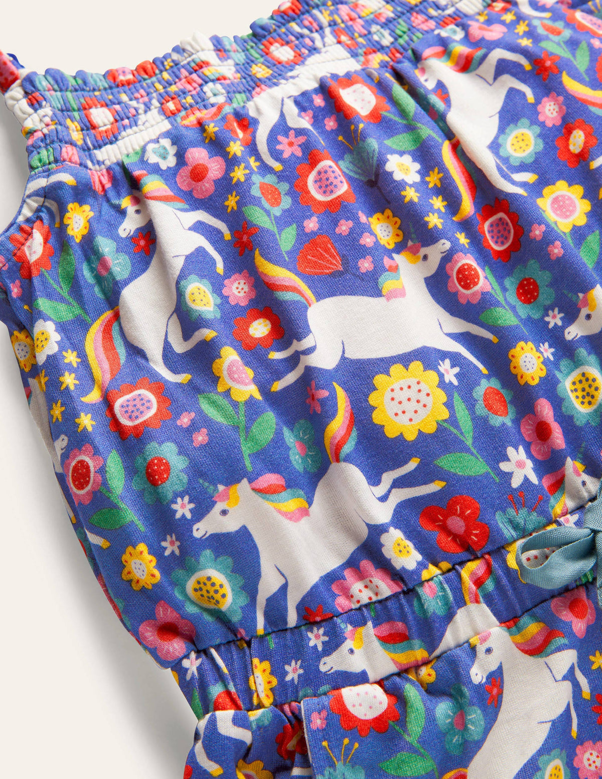 Wide Leg Jersey Jumpsuit-Bluebell Small Unicorn Floral - Image 3