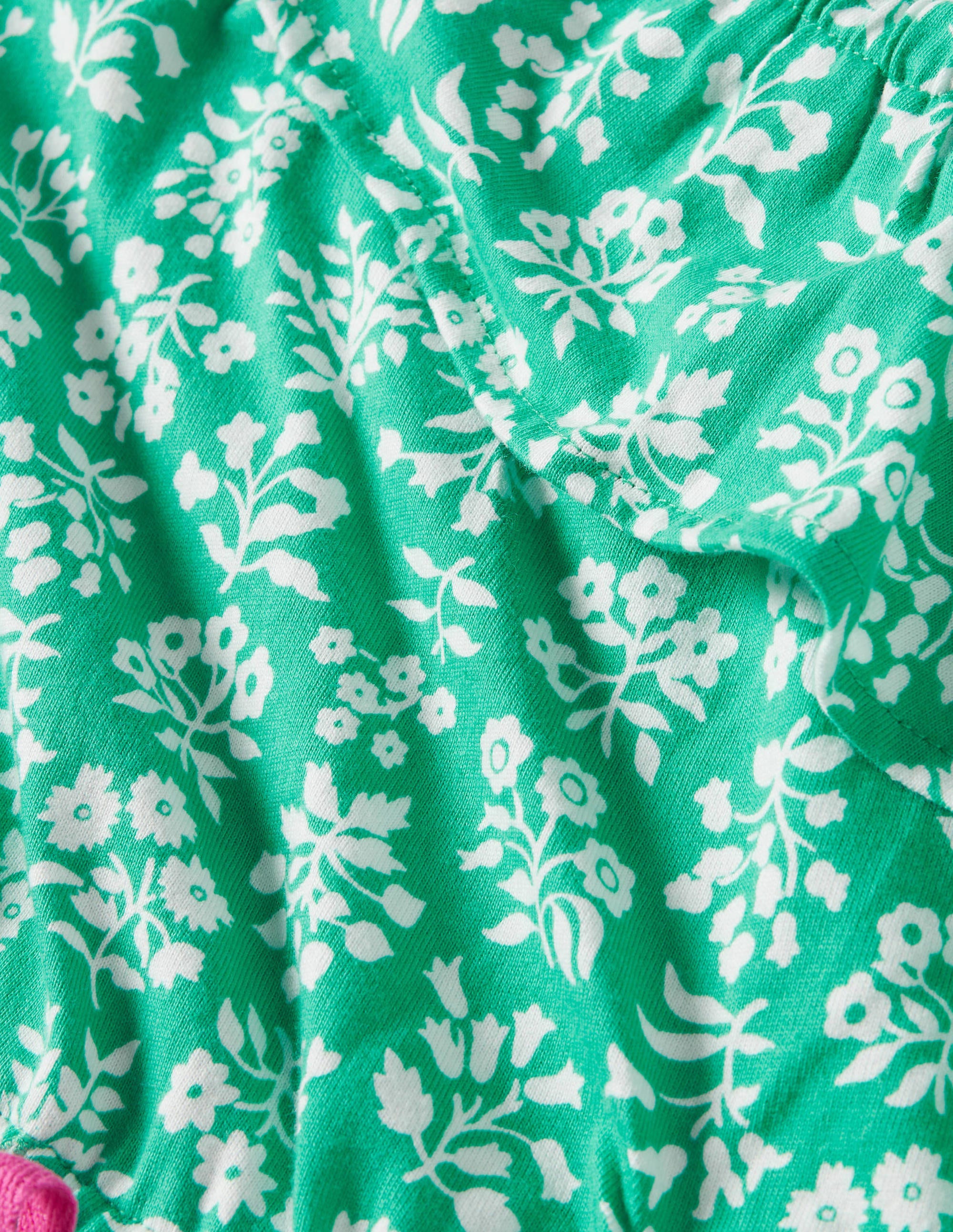 Jersey One Shoulder Romper-Tropical Green Woodblock - Image 3