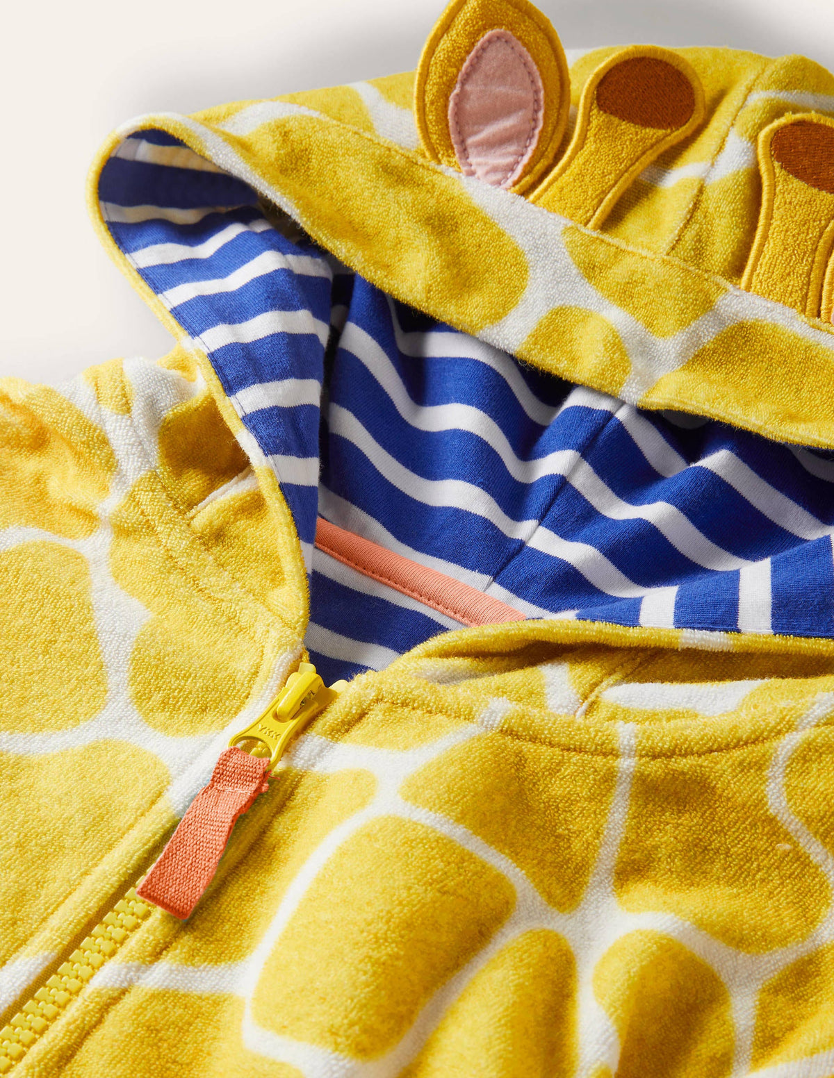 Novelty Towelling Hoodie-Daffodil Yellow Giraffe - Image 3