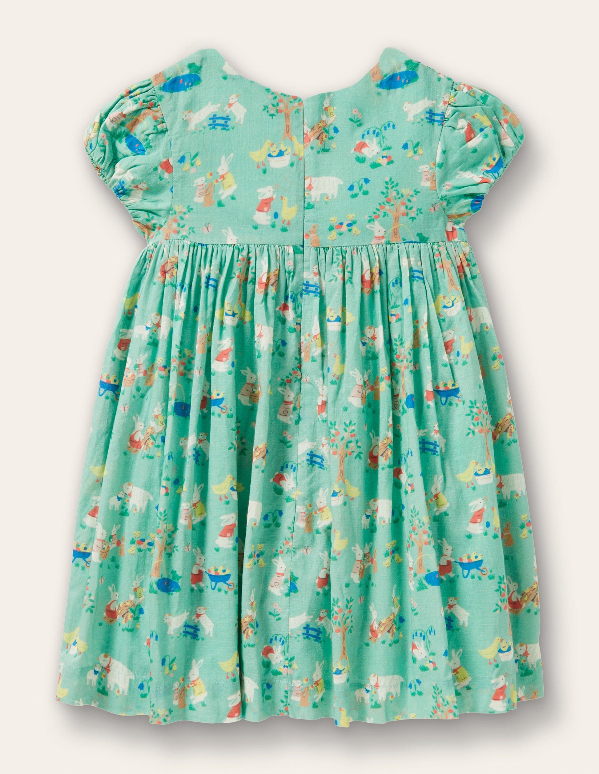 Smocked Dress-Fountain Green Spring Time-2