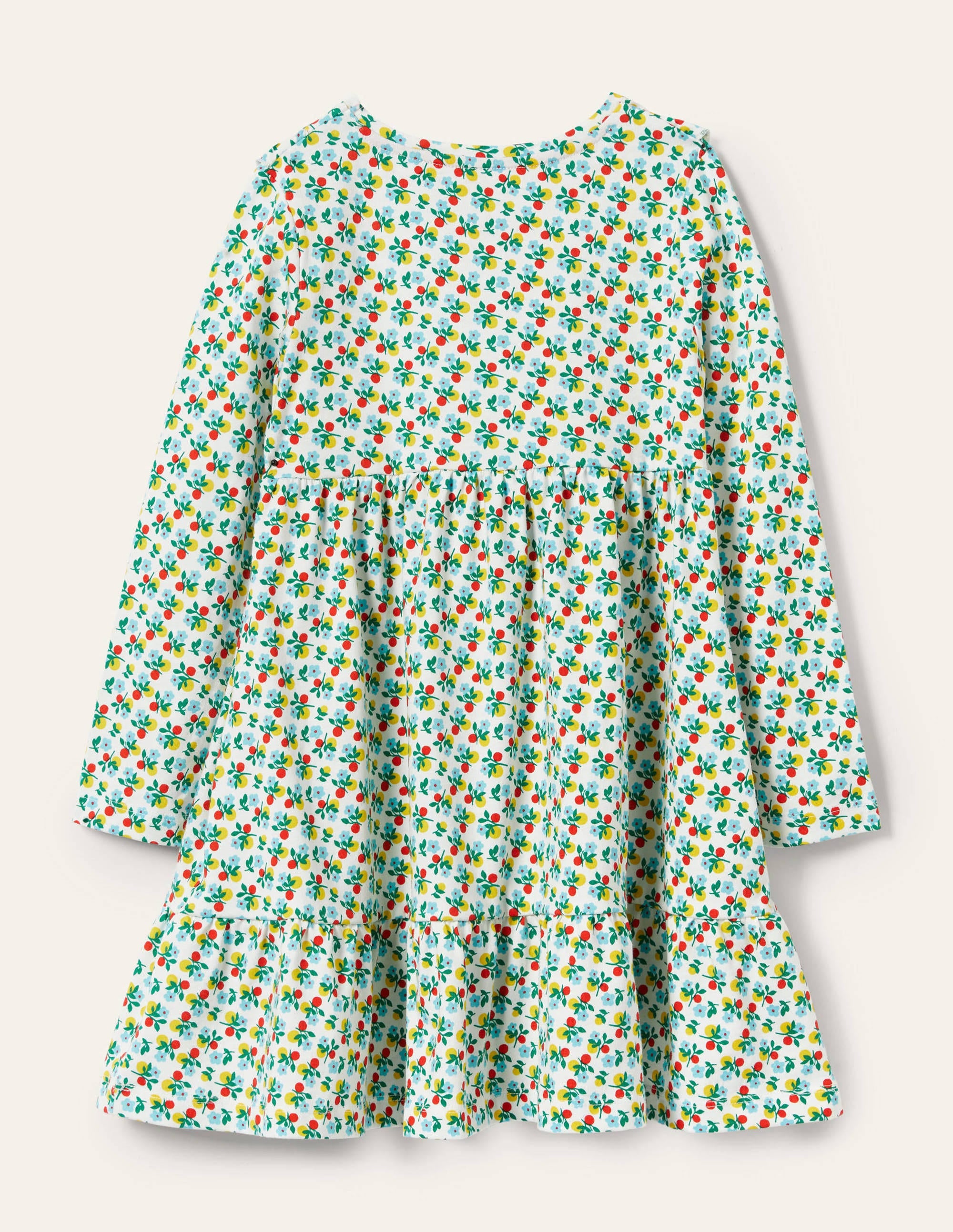 Frill Tiered Jersey Dress-Ivory Berry Blossom - Image 2