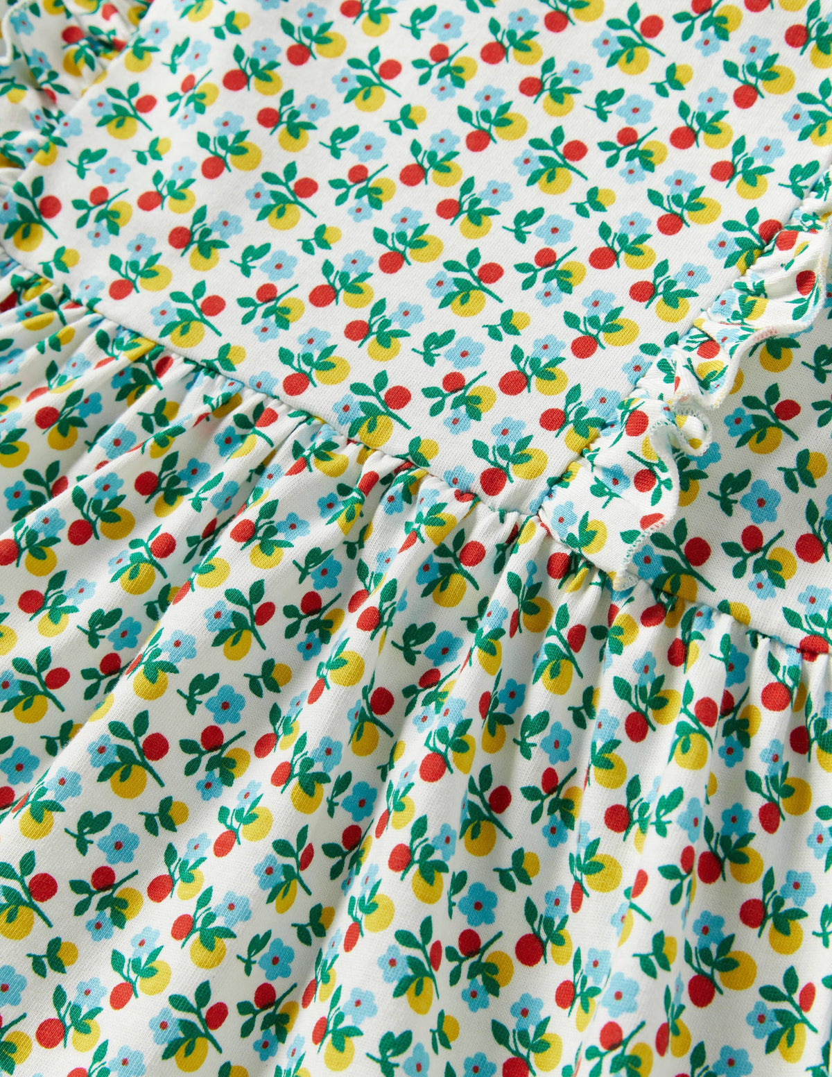 Frill Tiered Jersey Dress-Ivory Berry Blossom - Image 3
