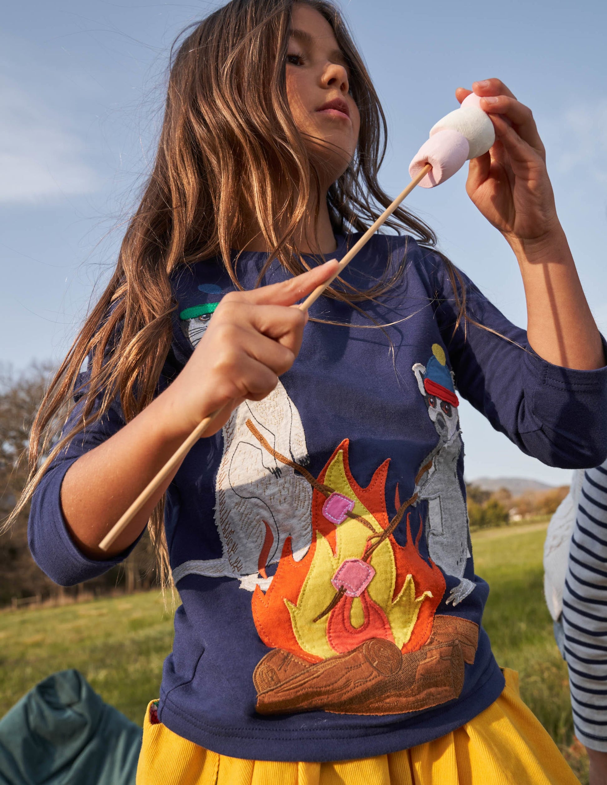 Big Appliqué T-shirt-Starboard Blue Camp Fire-5