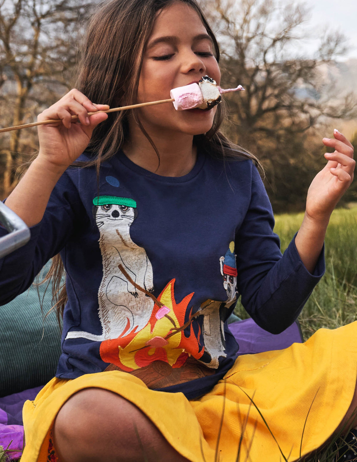 Big Appliqué T-shirt-Starboard Blue Camp Fire - Image 6