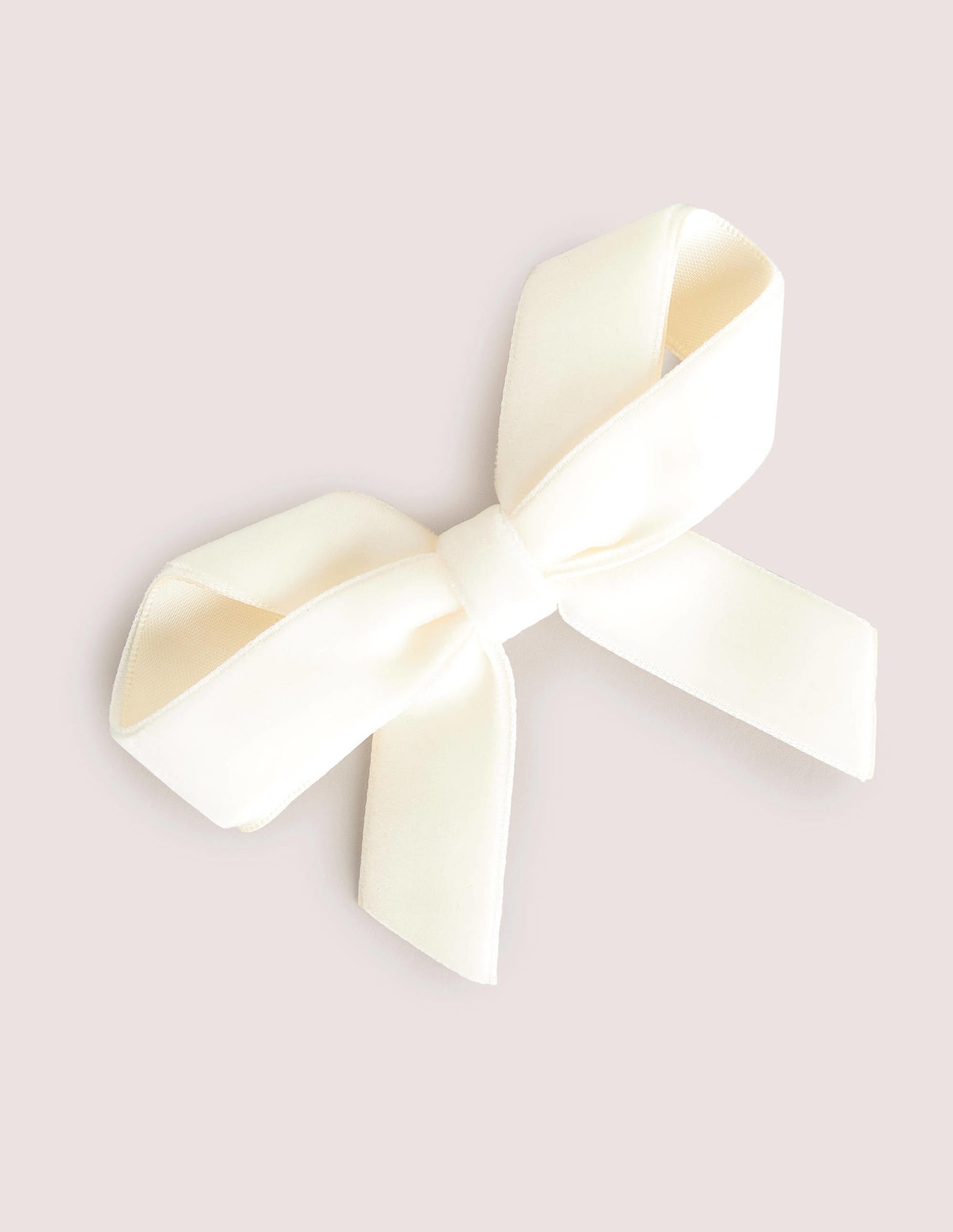 Velvet Bow Hair Clip-Ivory - Image 1