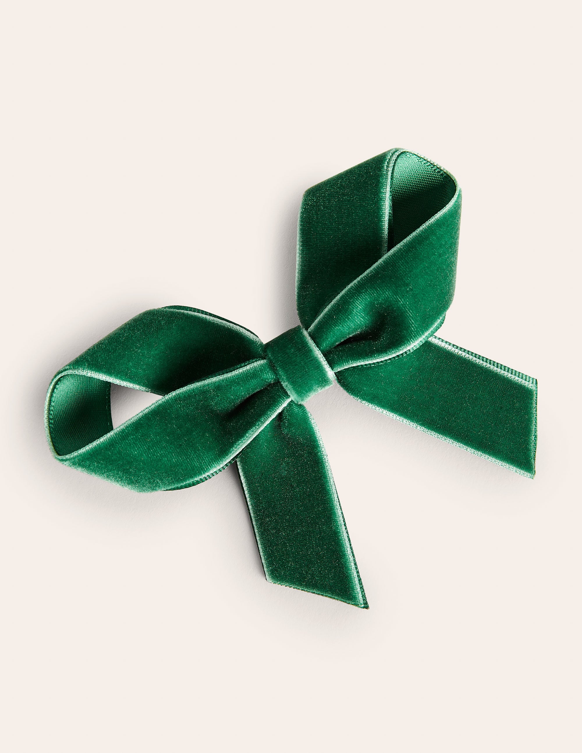 Velvet Bow Hair Clip-TrekkingGreen - Image 1