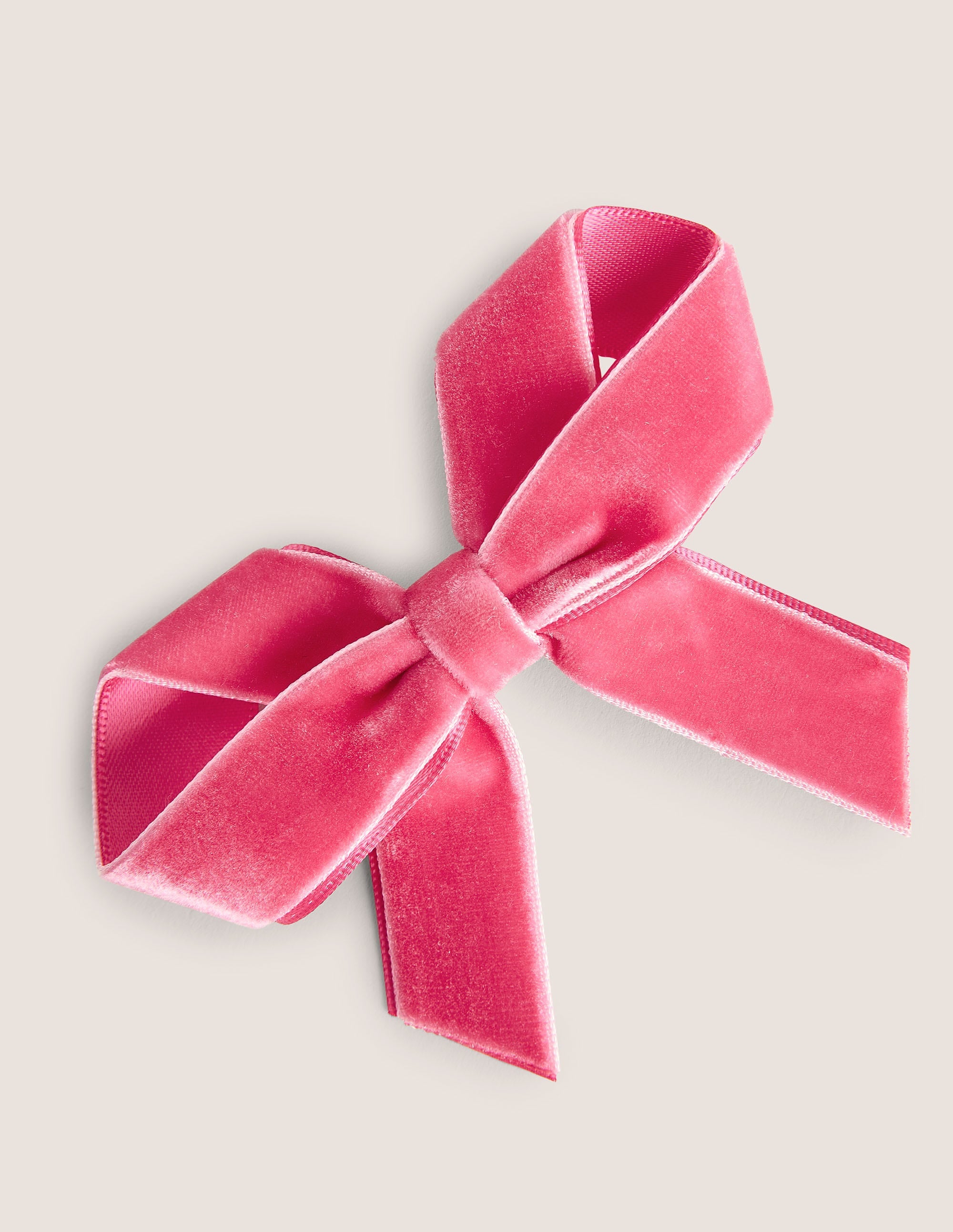Velvet Bow Hair Clip-ShockingPink - Image 1