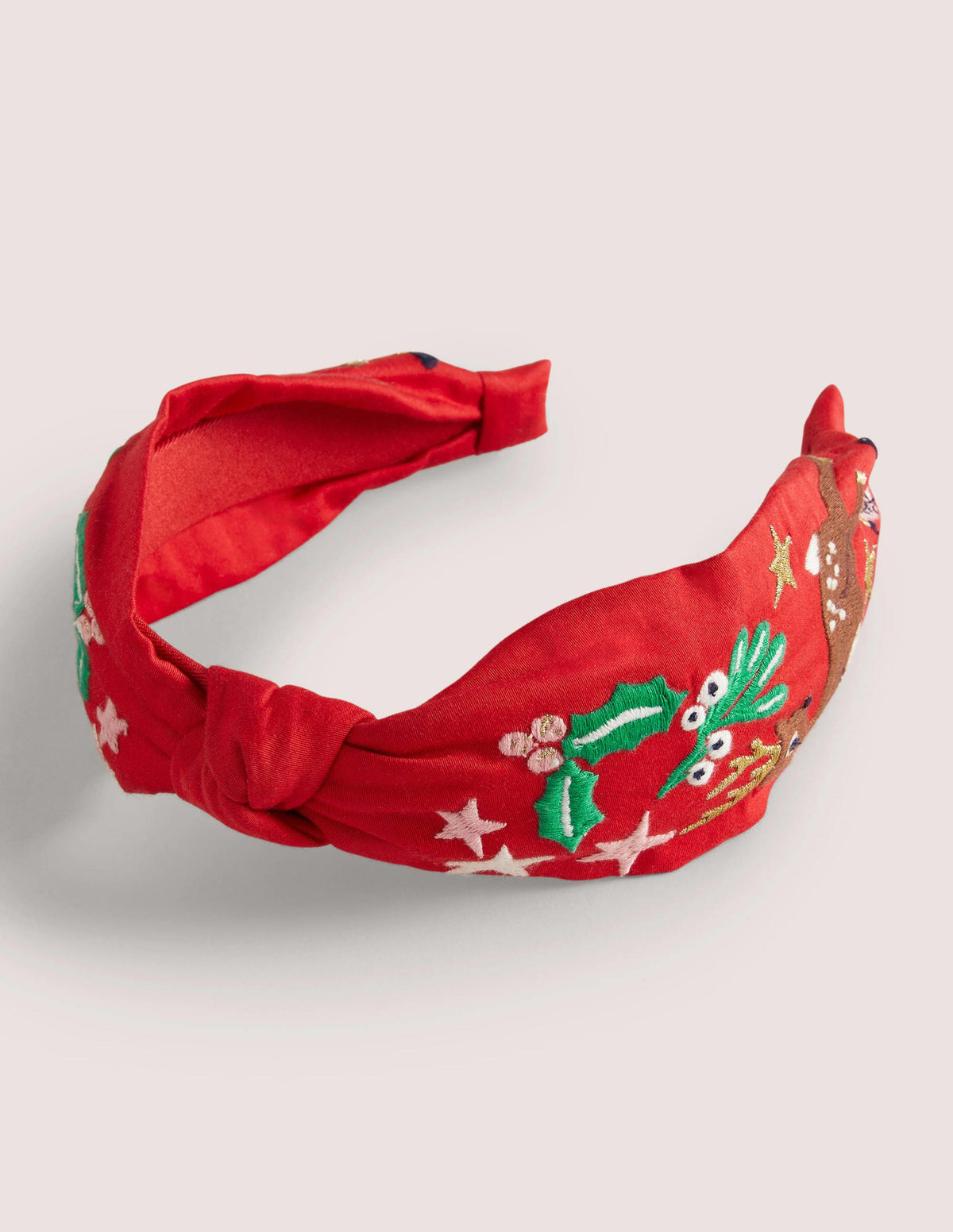 Twisted Knot Headband-Red Christmas-2