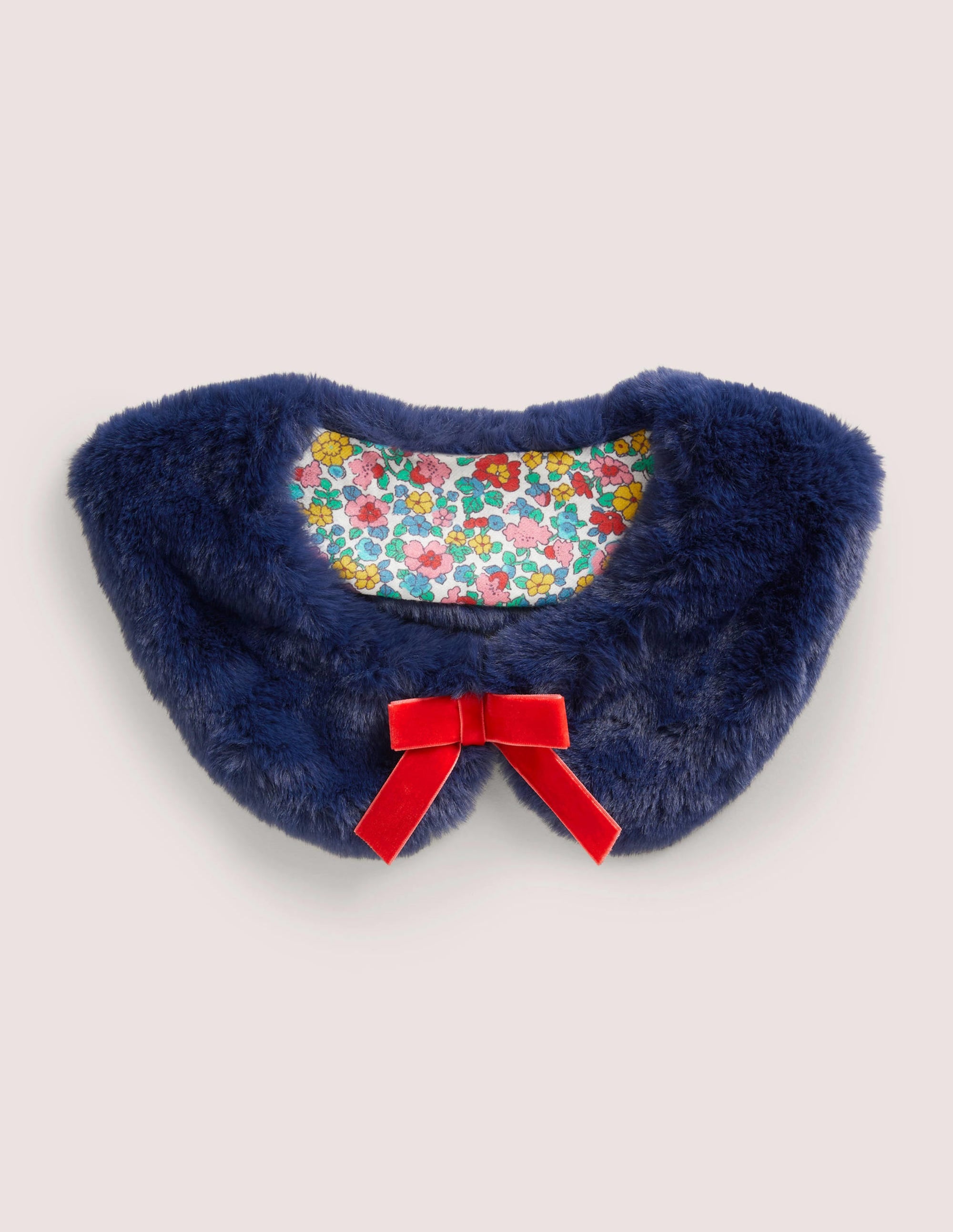 Faux Fur Collar-Navy - Image 1