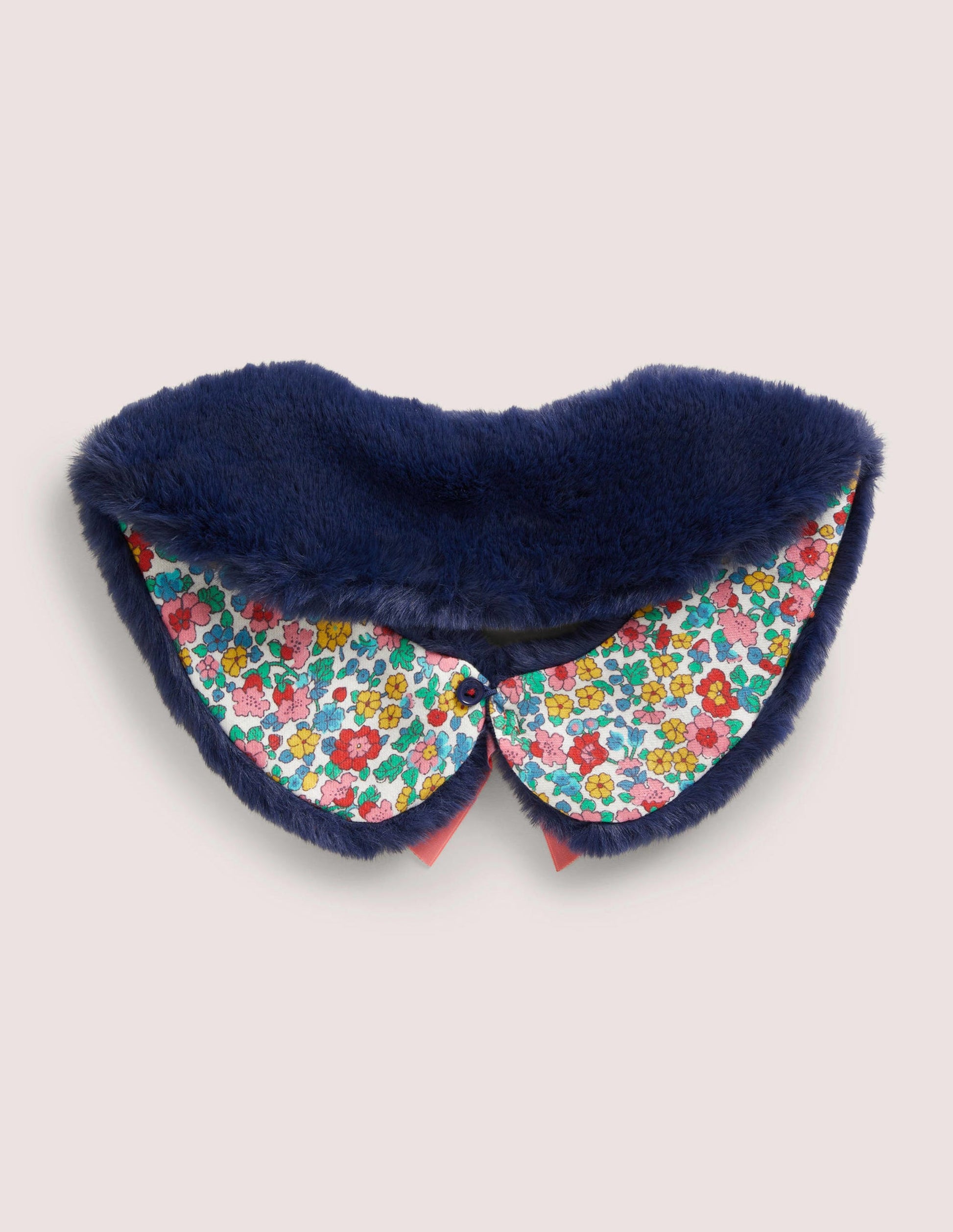 Faux Fur Collar-Navy-2