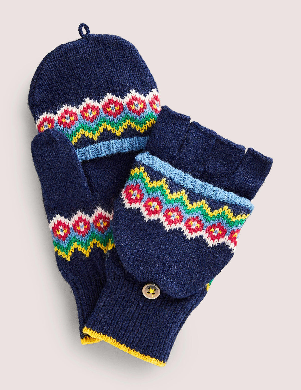 Fair Isle Mittens-Navy - Image 1