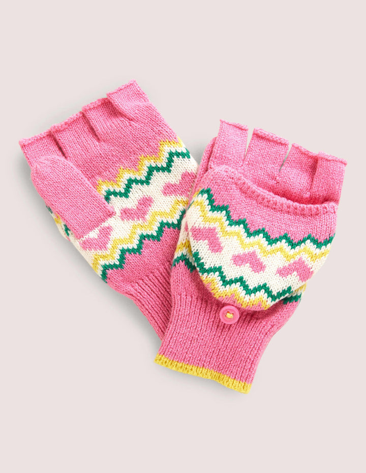 Fair Isle Mittens-Pink