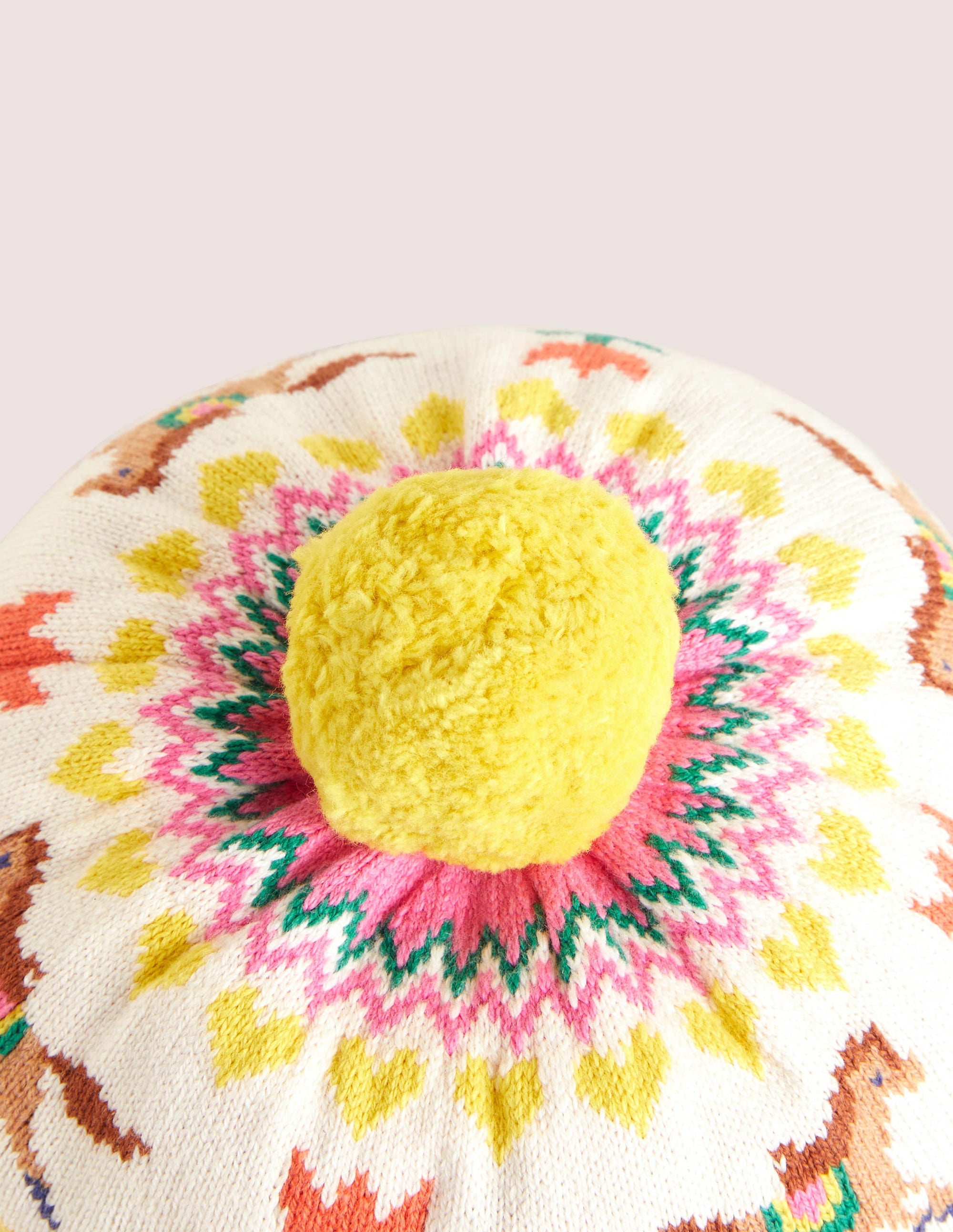 Fair Isle Beret-Pink Horse - Image 2