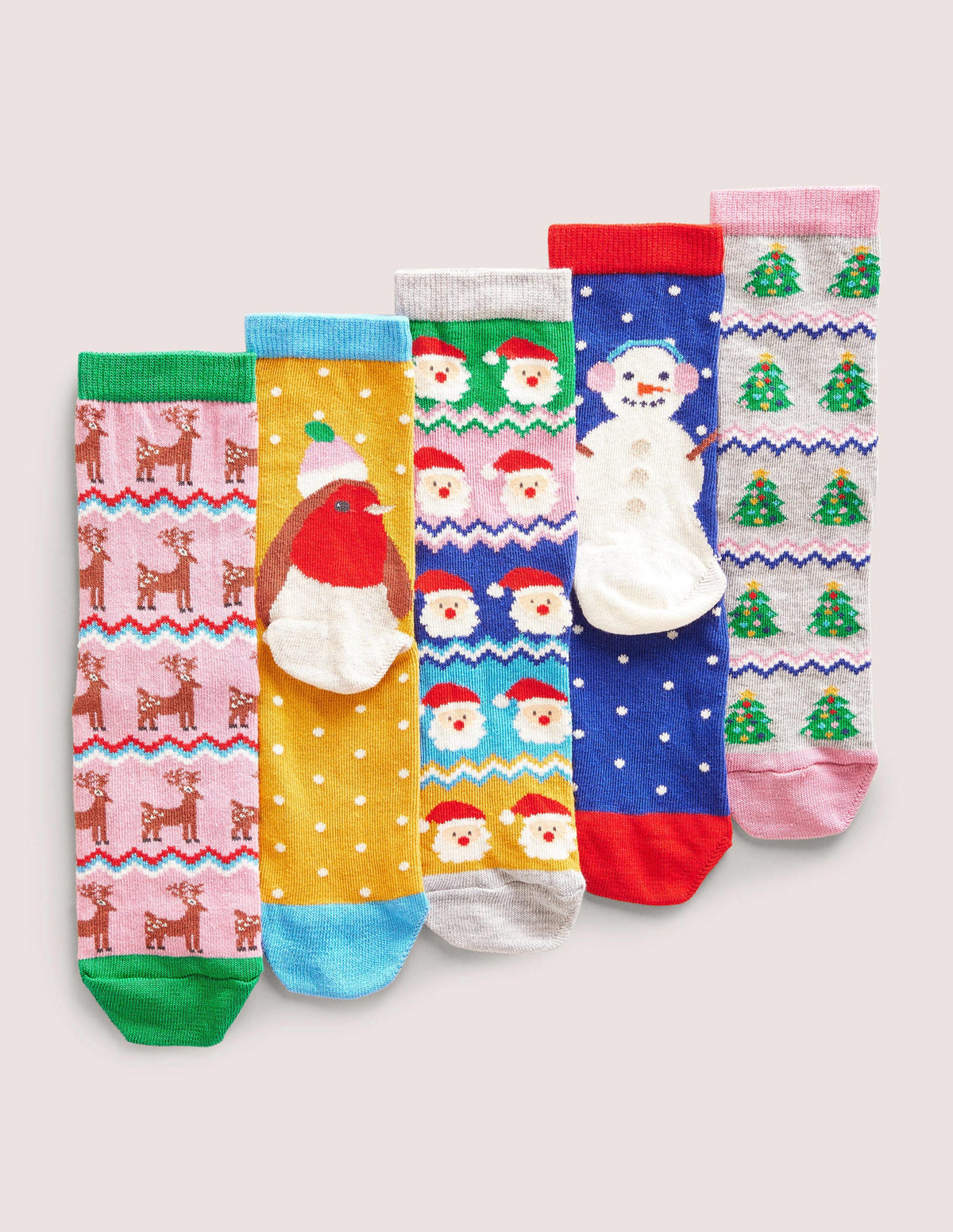 Christmas Socks 5 Pack-Multi Fair Isle-1