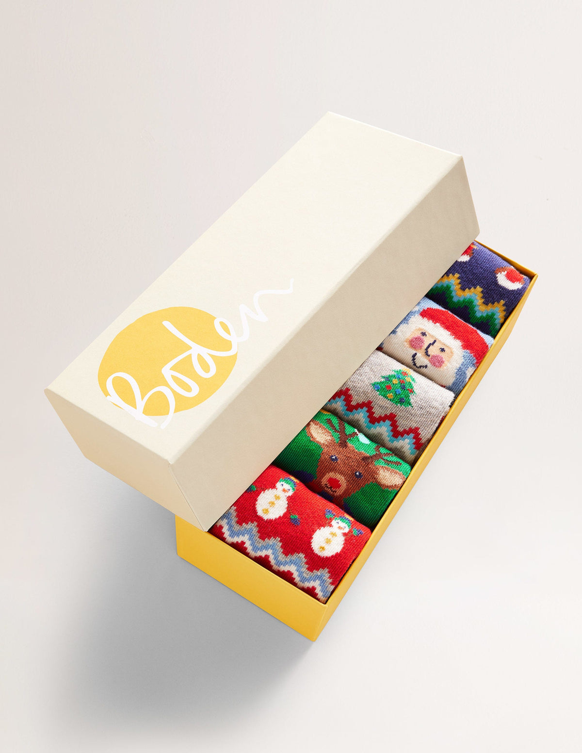 Christmas Socks 5 Pack-Fair Isle Snowman - Image 2