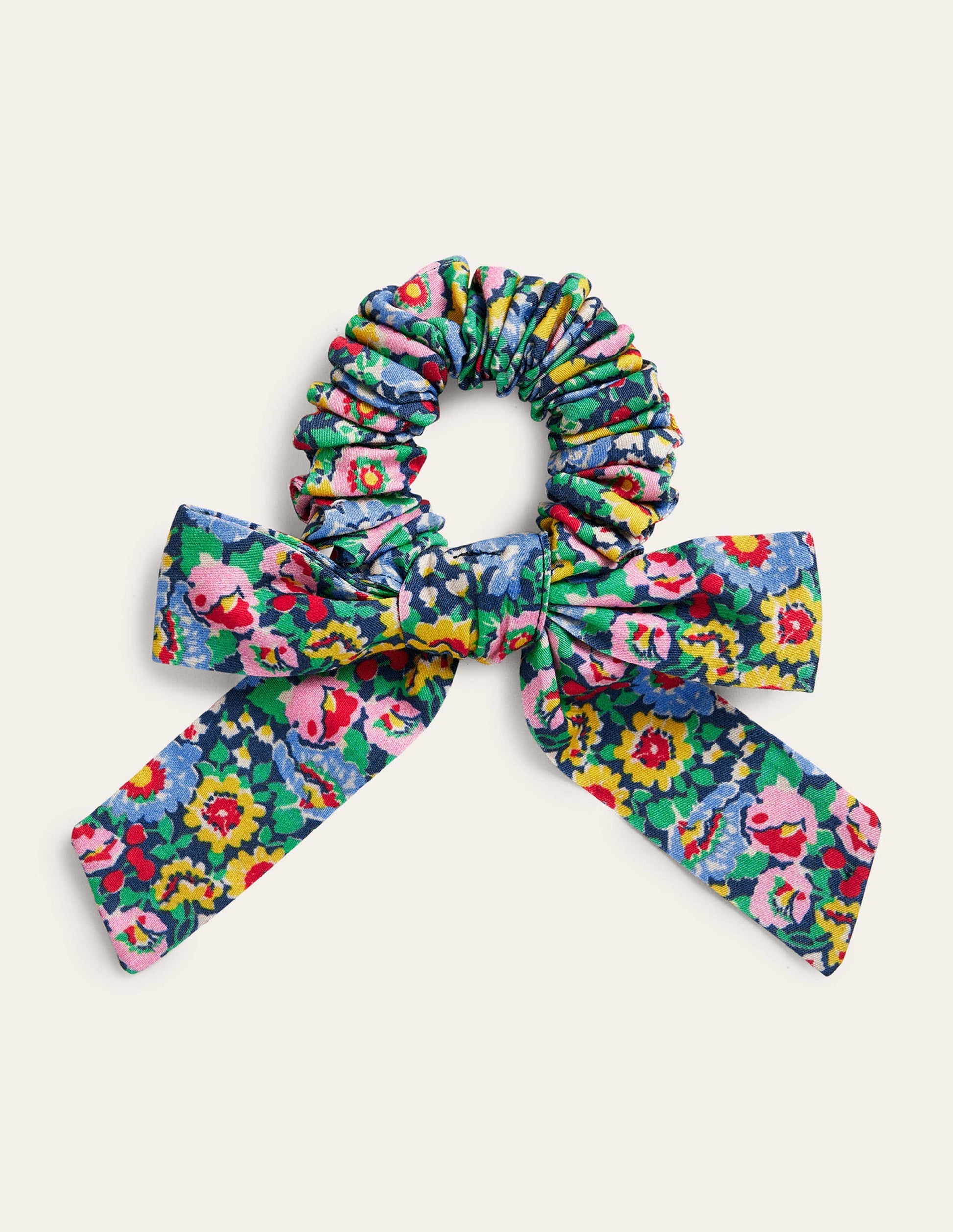 Bow Scrunchie-Bright Multi Floral-1