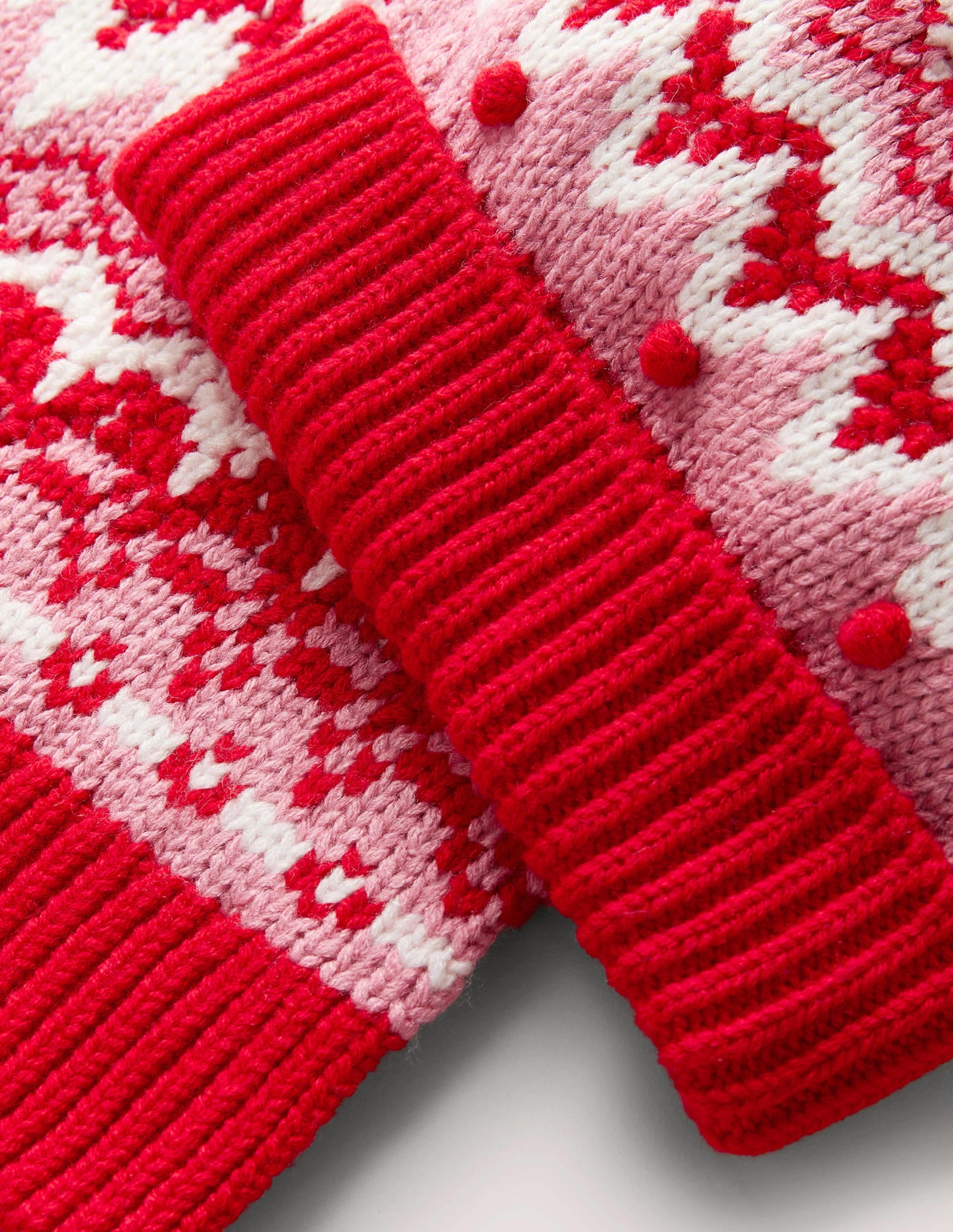 Fair Isle Hat and Scarf set-Pink - Image 2