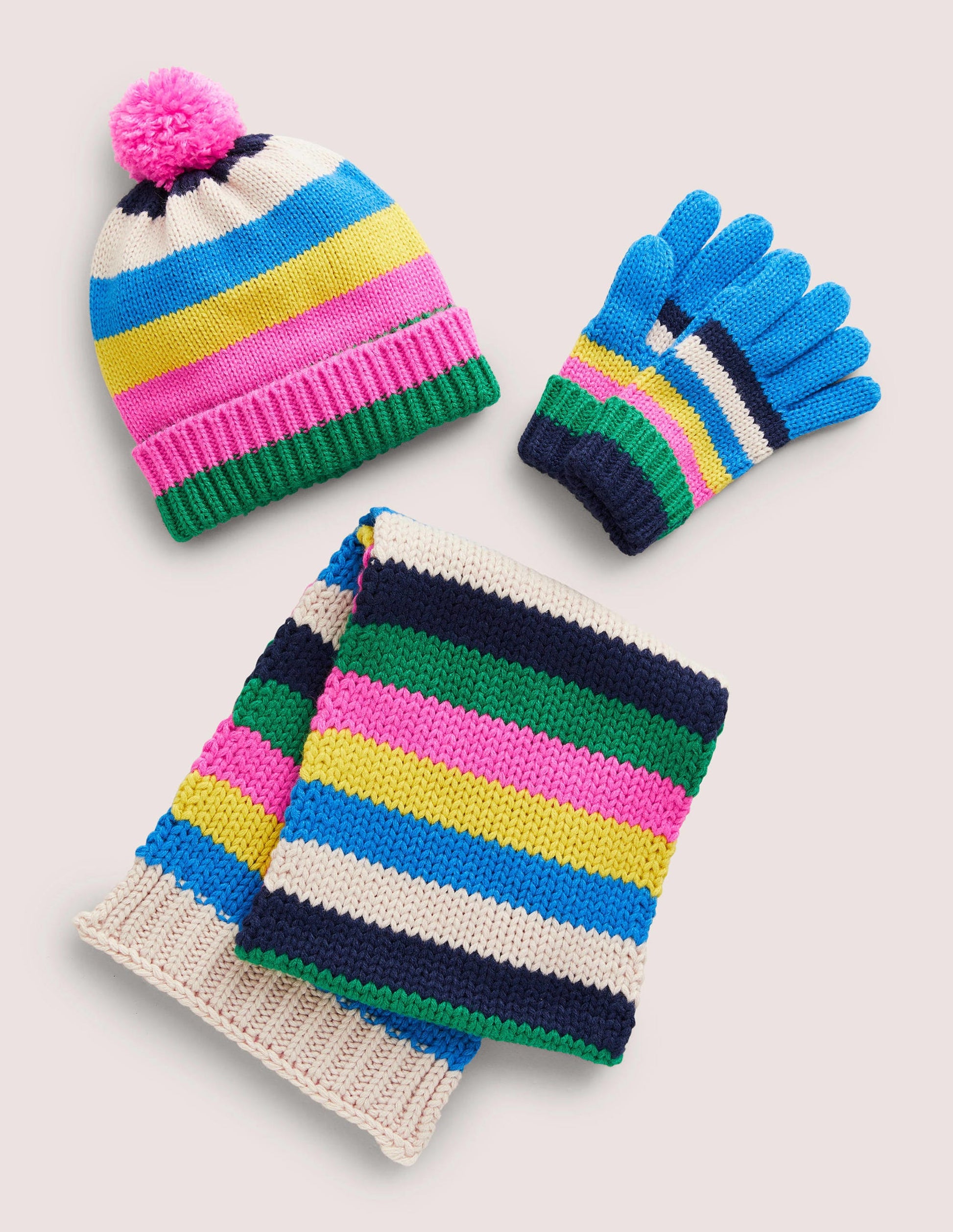 Knitted Set 3 Piece-Rainbow Stripe-1