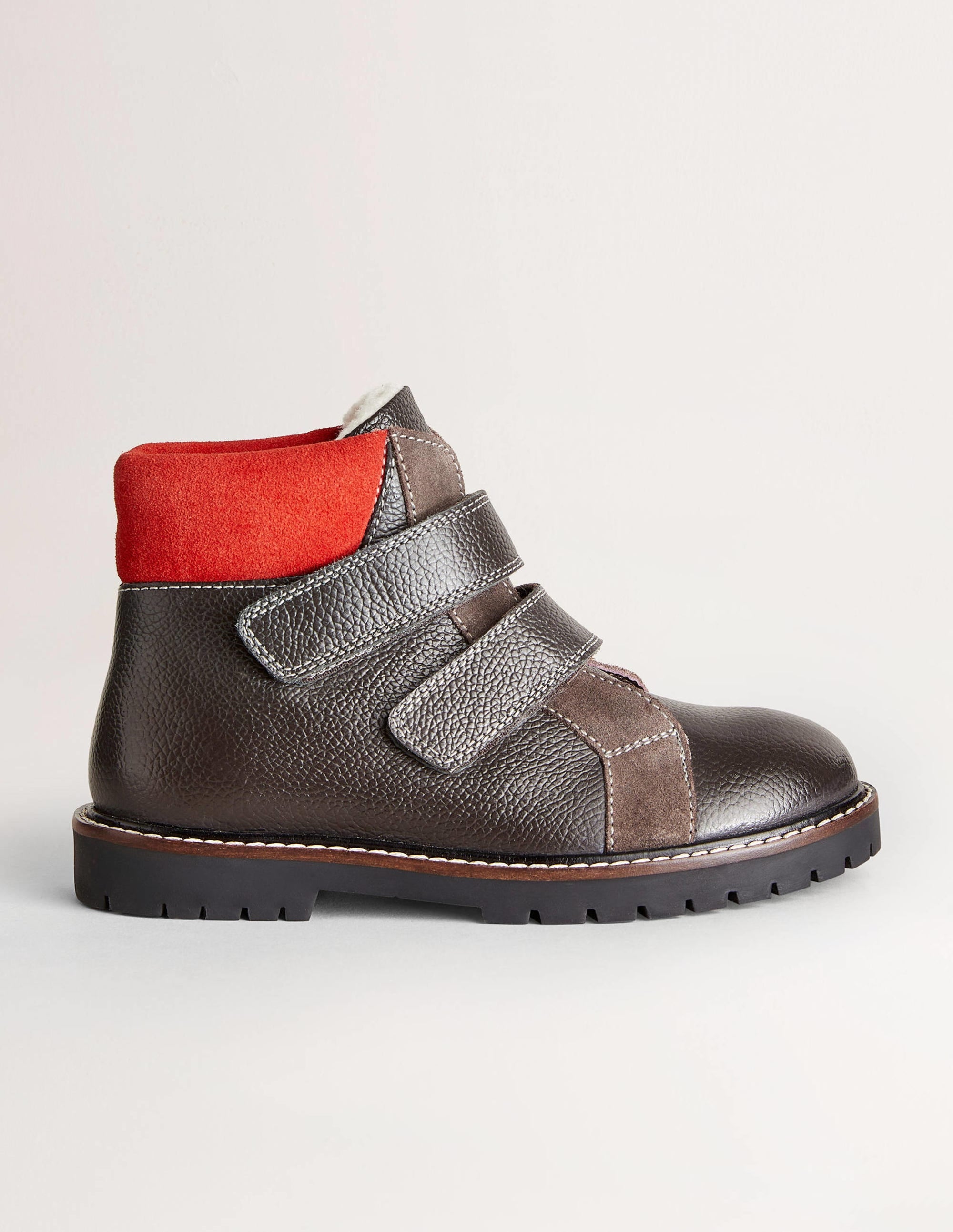 Cosy Leather Boots-Dark Grey - Image 1