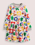 Jersey Sweatshirt Dress-Vanilla Pod Autumn Days