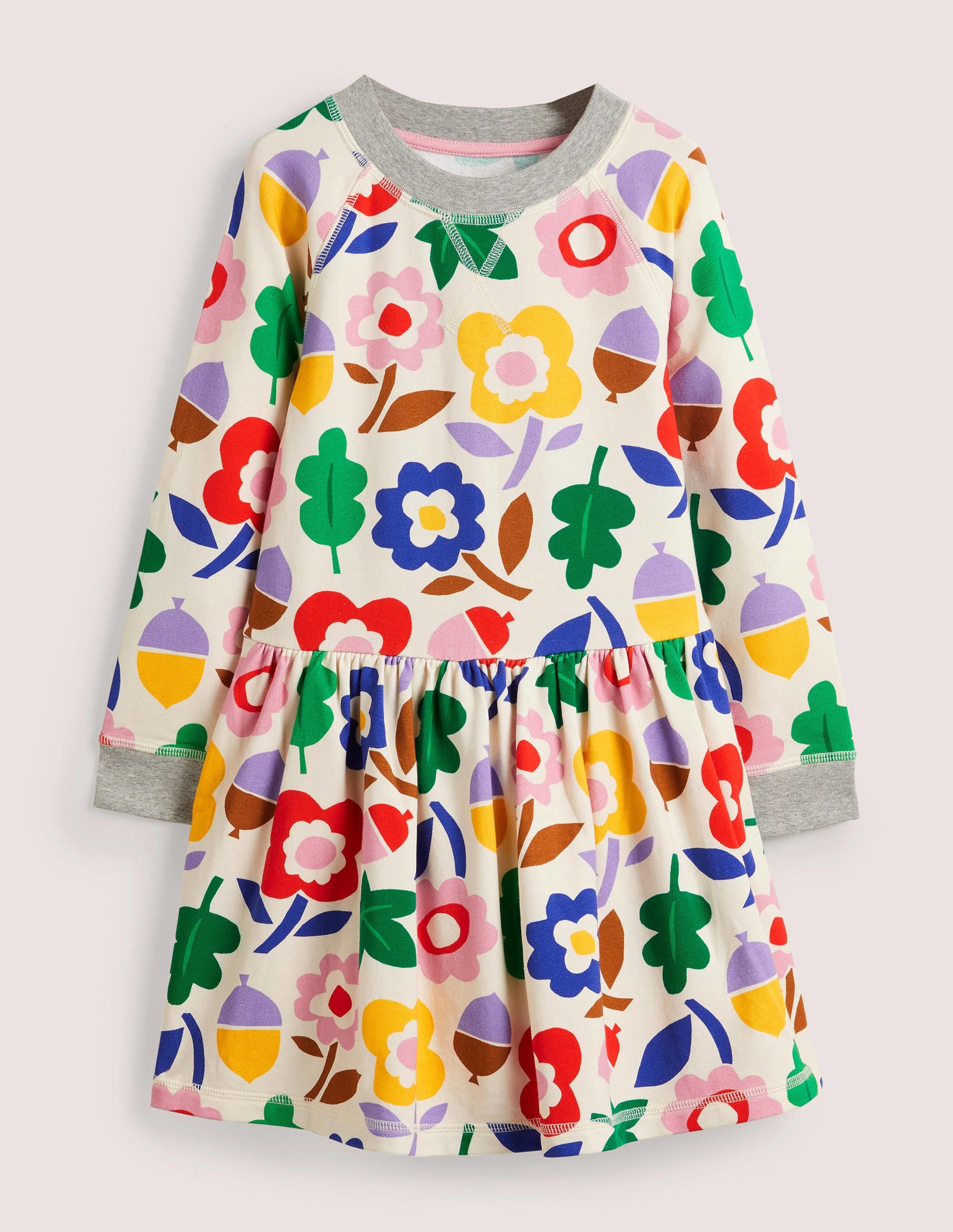 Jersey Sweatshirt Dress-Vanilla Pod Autumn Days - Image 1