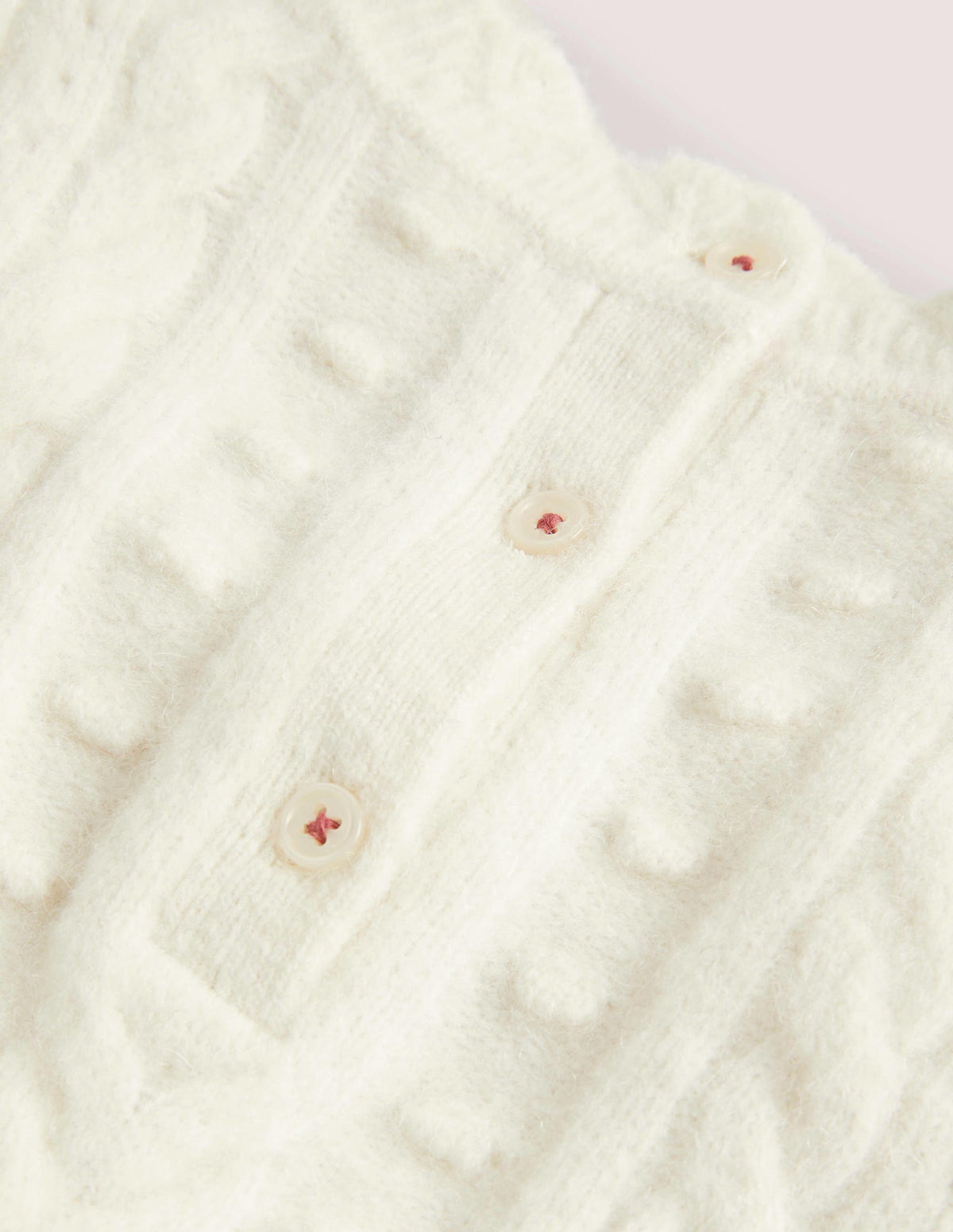 Pointelle Cable Sweater-Ecru Marl-3